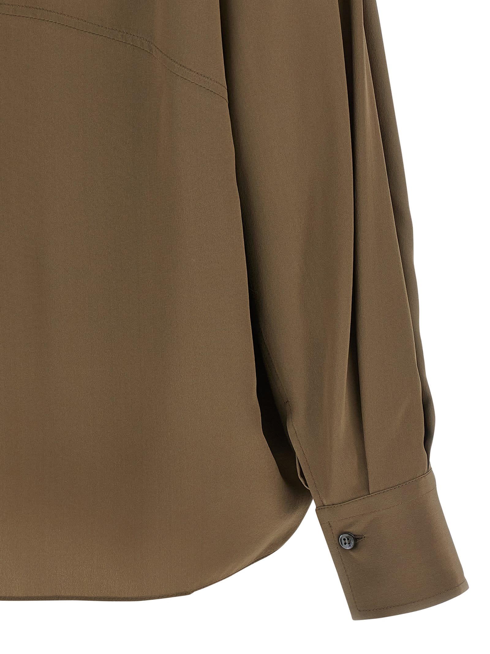 Brunello Cucinelli Silk Blouse In Brown