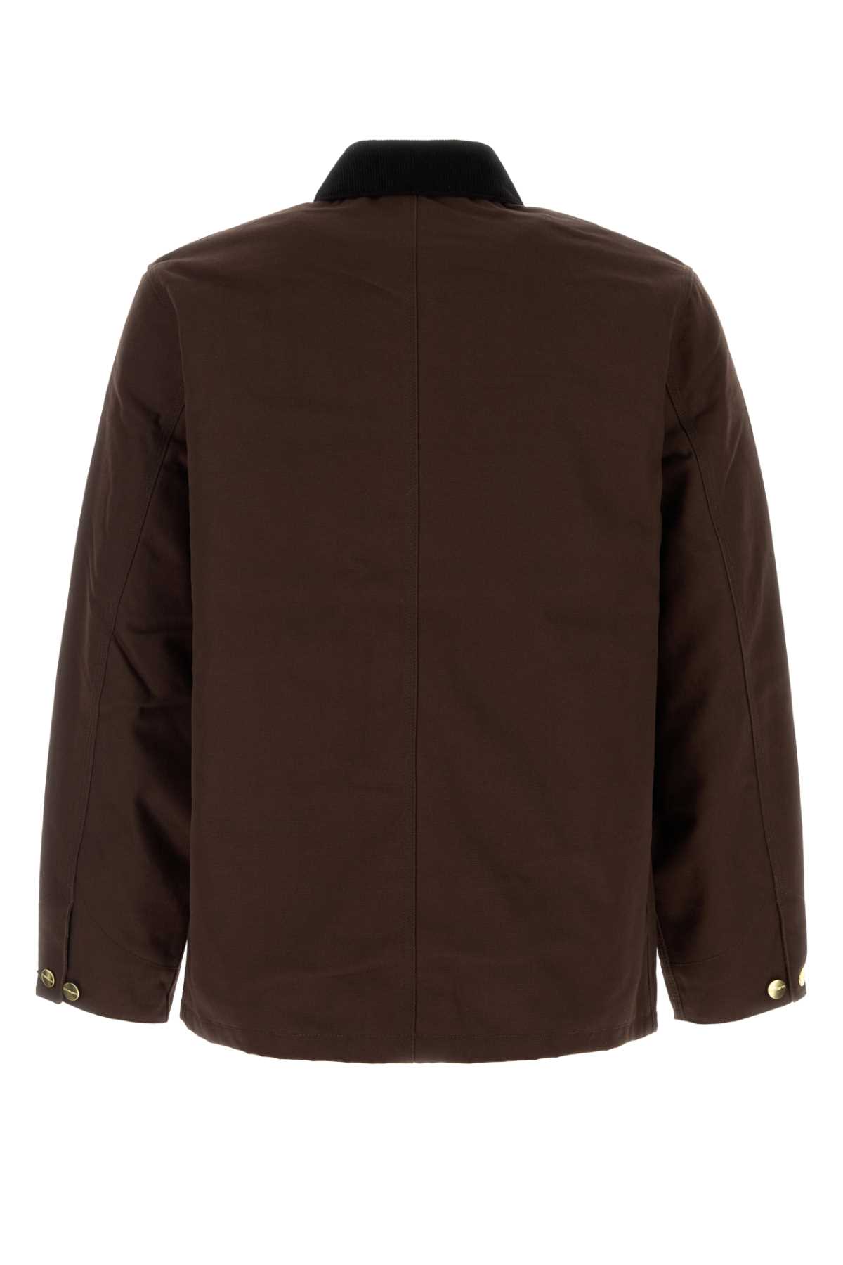Carhartt Chocolate Cotton Michigan Coat In Brown