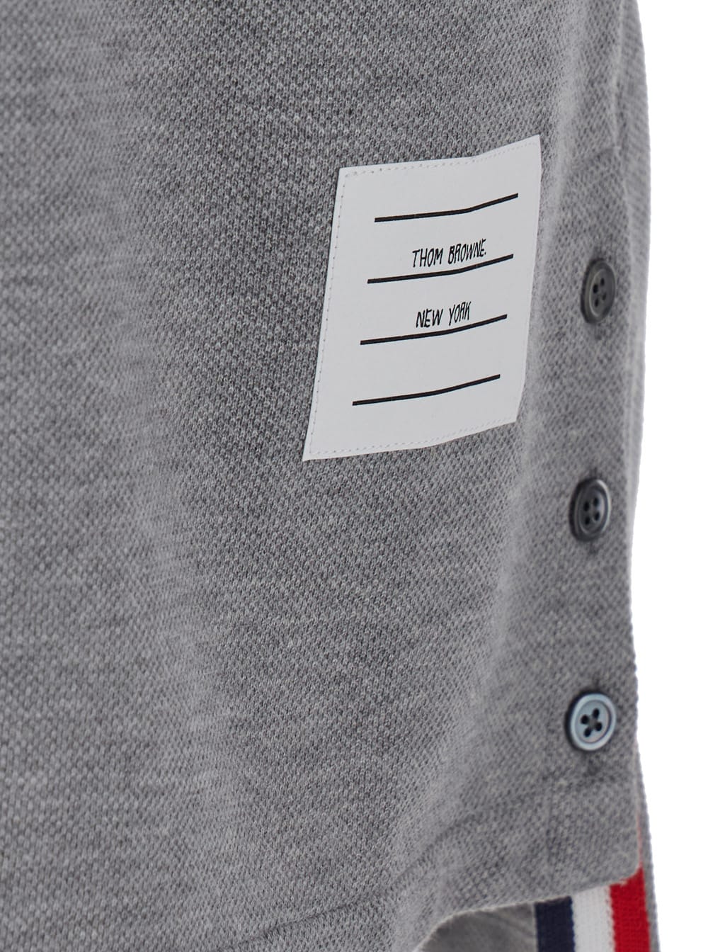 Shop Thom Browne Knee-length Polo Dress W/ Center Back Rwb Stripe In Classic Pique In Grey