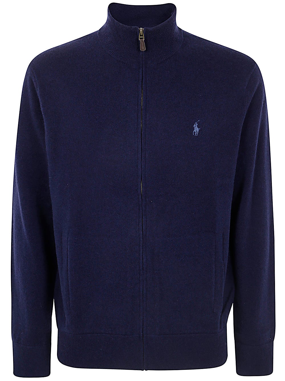 Shop Polo Ralph Lauren Long Sleeve Full Zip Sweater In Hunter Navy