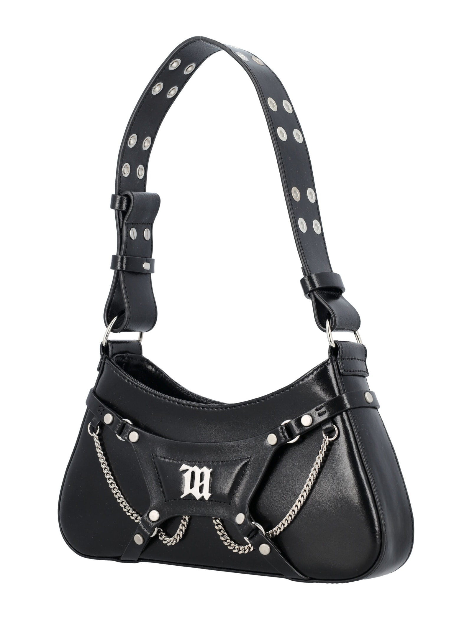 Shop Misbhv Leather Fetish Shoulder Bag In Black