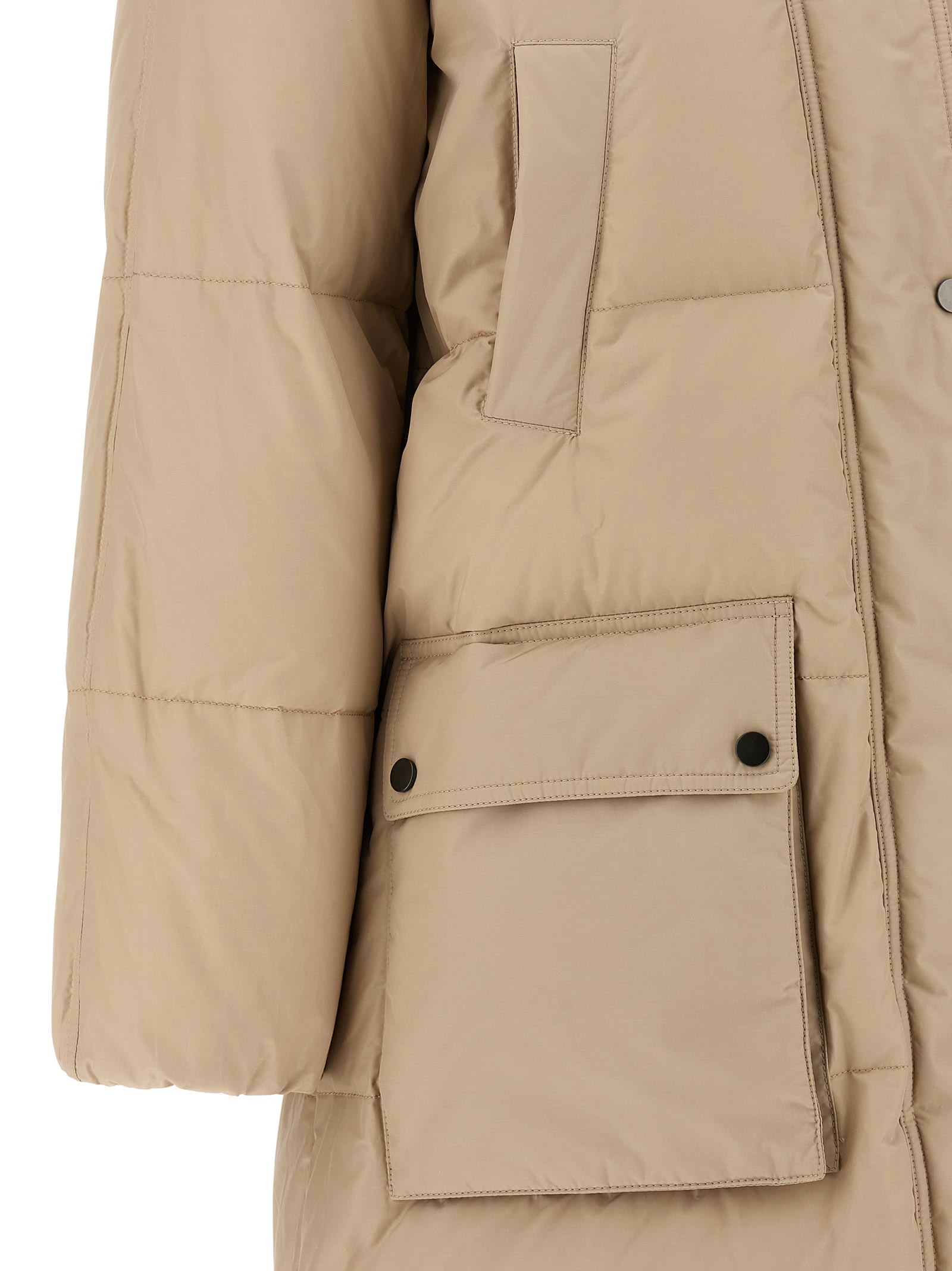 Brunello Cucinelli Shiny Zipper Pull Down Jacket In Neutral