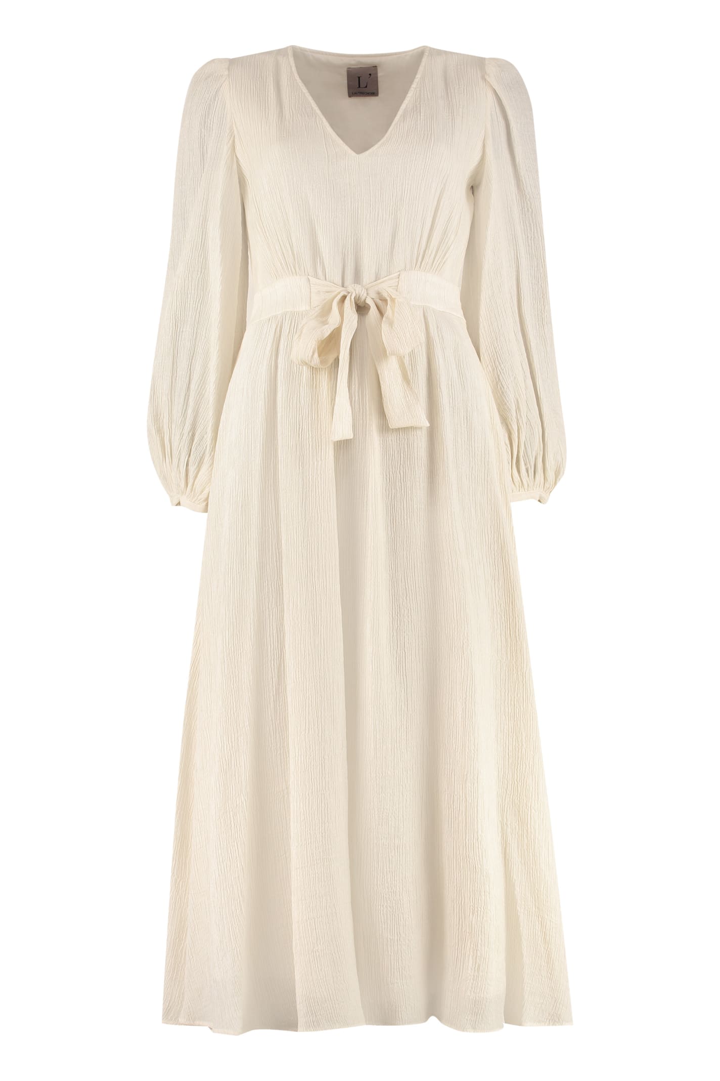 L'autre Chose Sash Waist Dress In Ivory