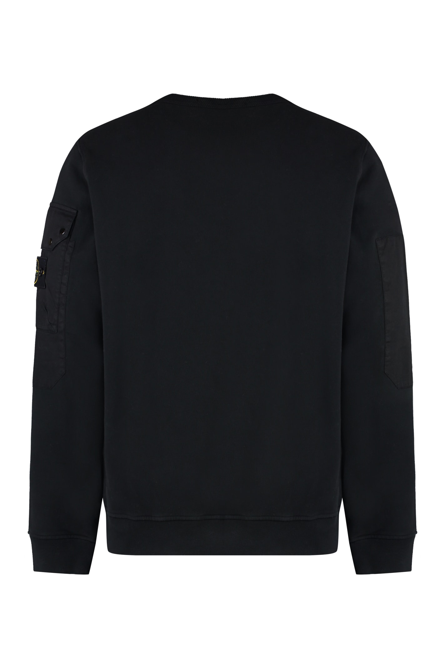 Shop Stone Island Cotton Crew-neck Sweatshirt In Nero