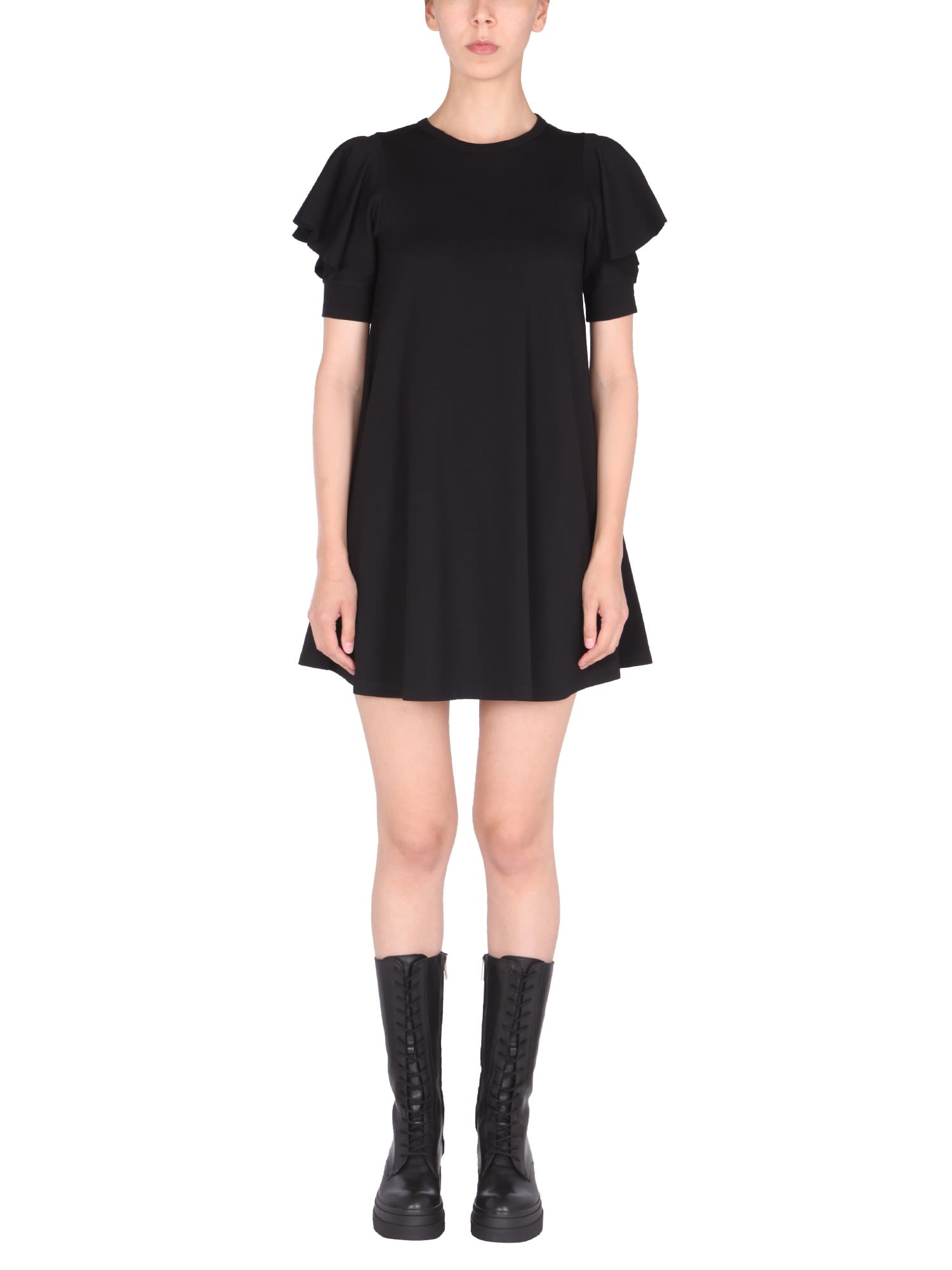 RED Valentino Jersey Dress With Ruffle Detail
