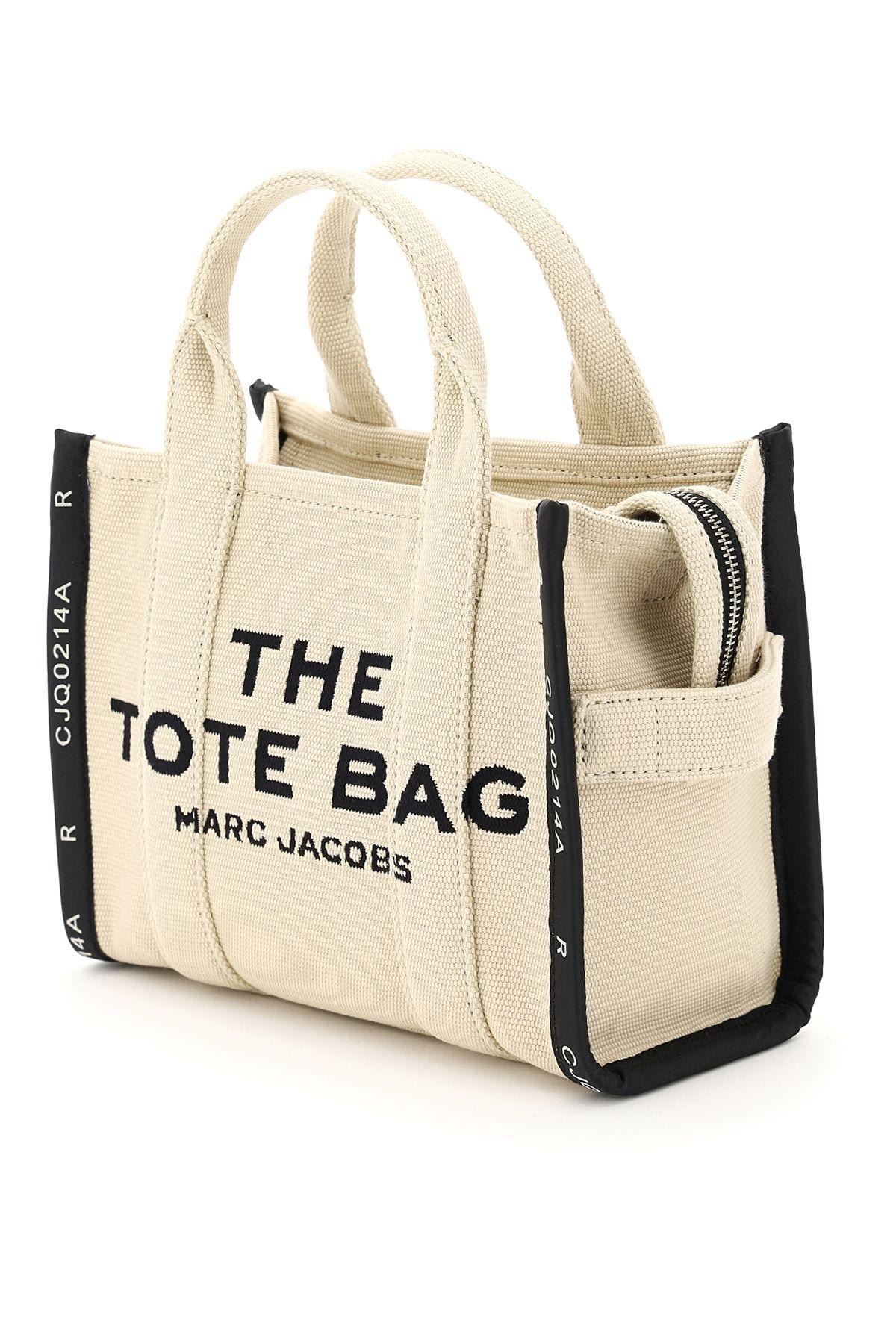 Shop Marc Jacobs The Jacquard Traveler Tote Bag Mini In Warm Sand