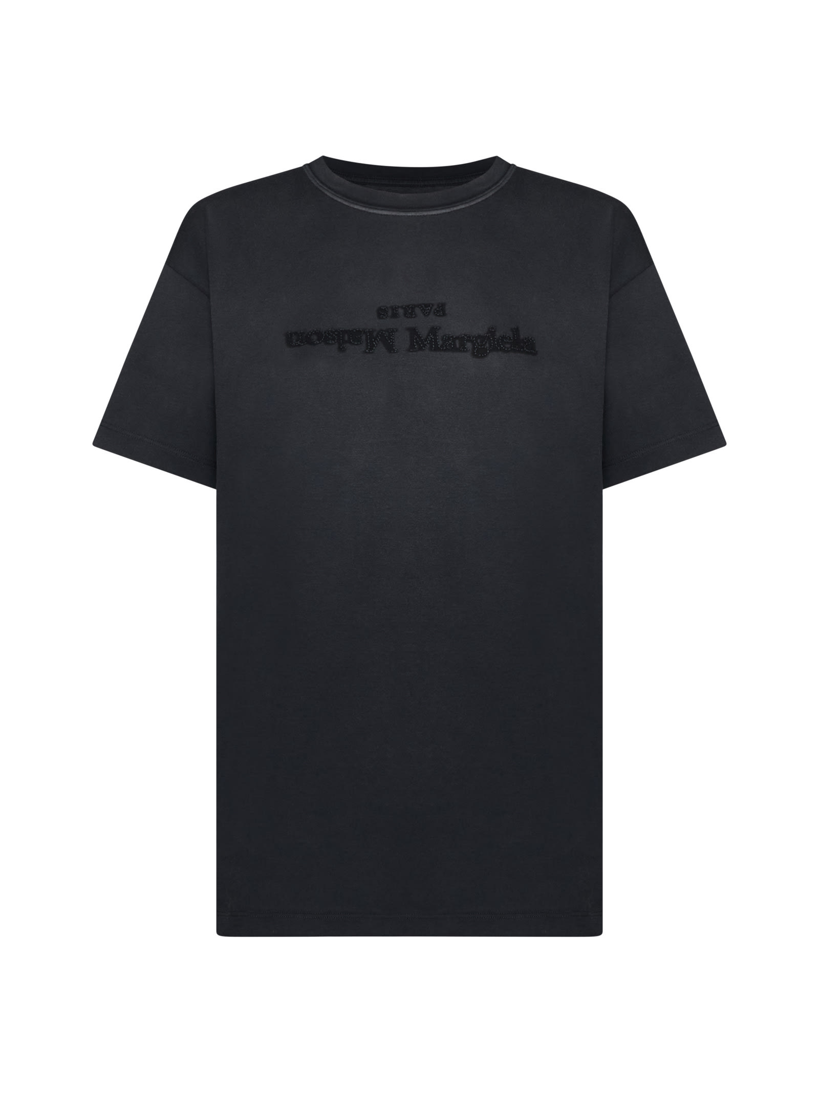 Shop Maison Margiela T-shirt In Washed Black