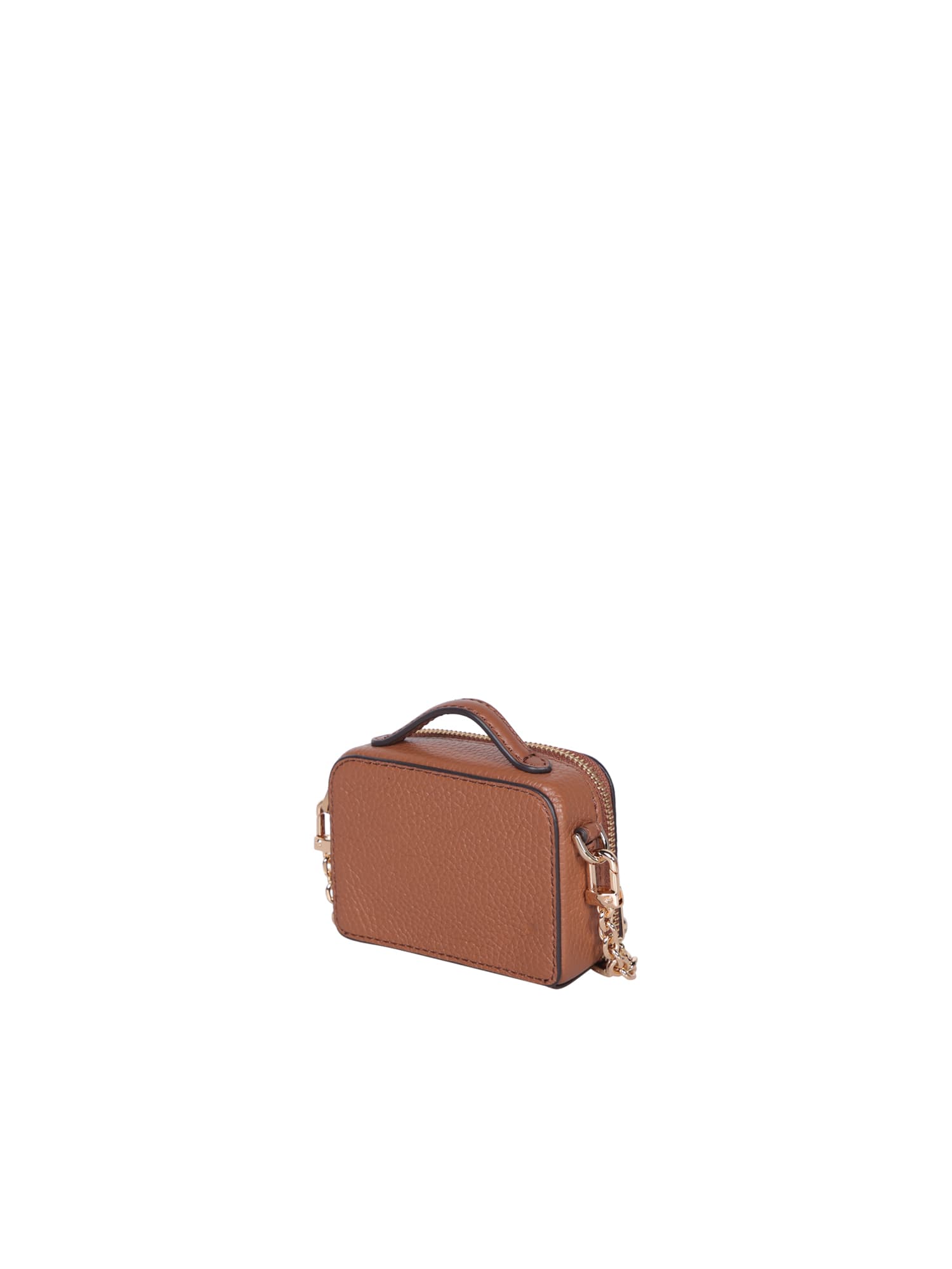 Shop Michael Kors Micro Trunk Brown Shoulder Bag