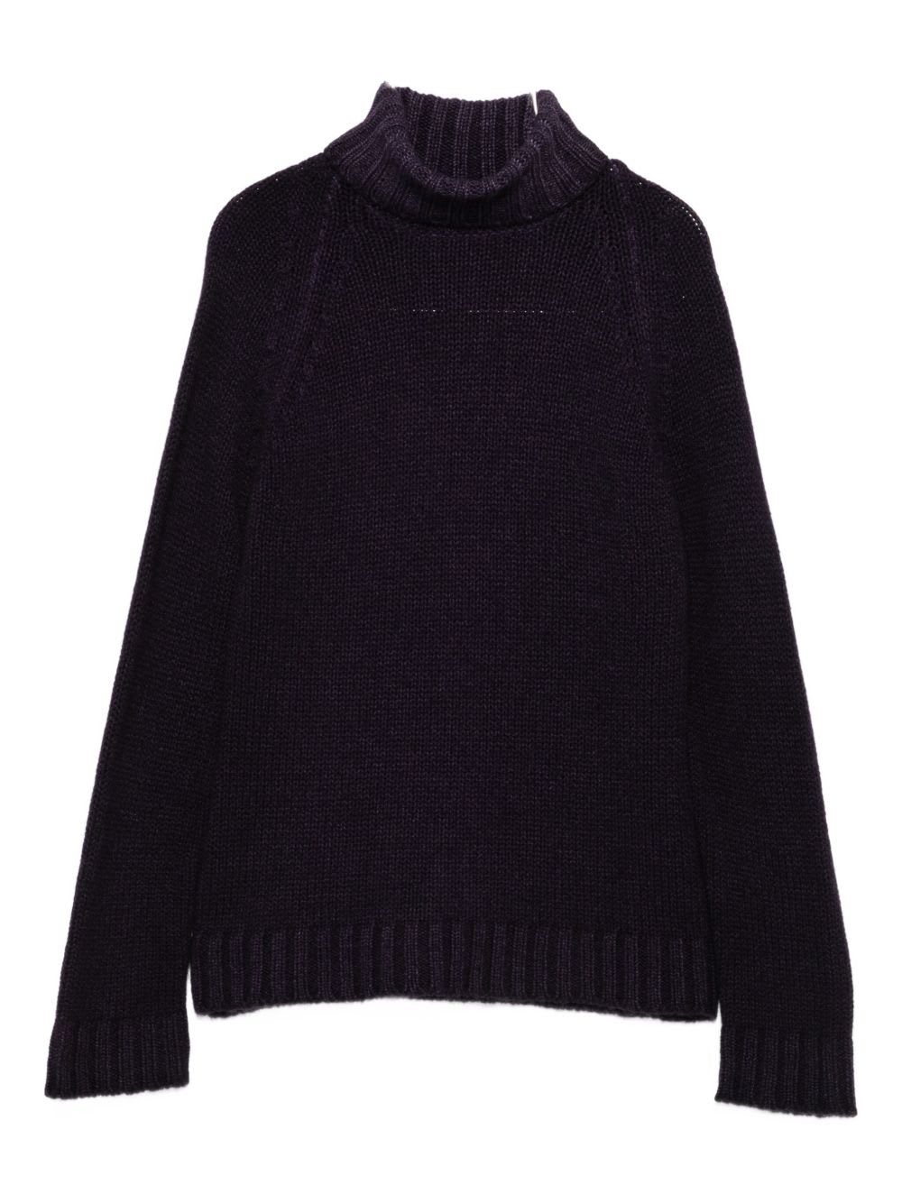 Base Wool Turtle-neck Jumper In Purple