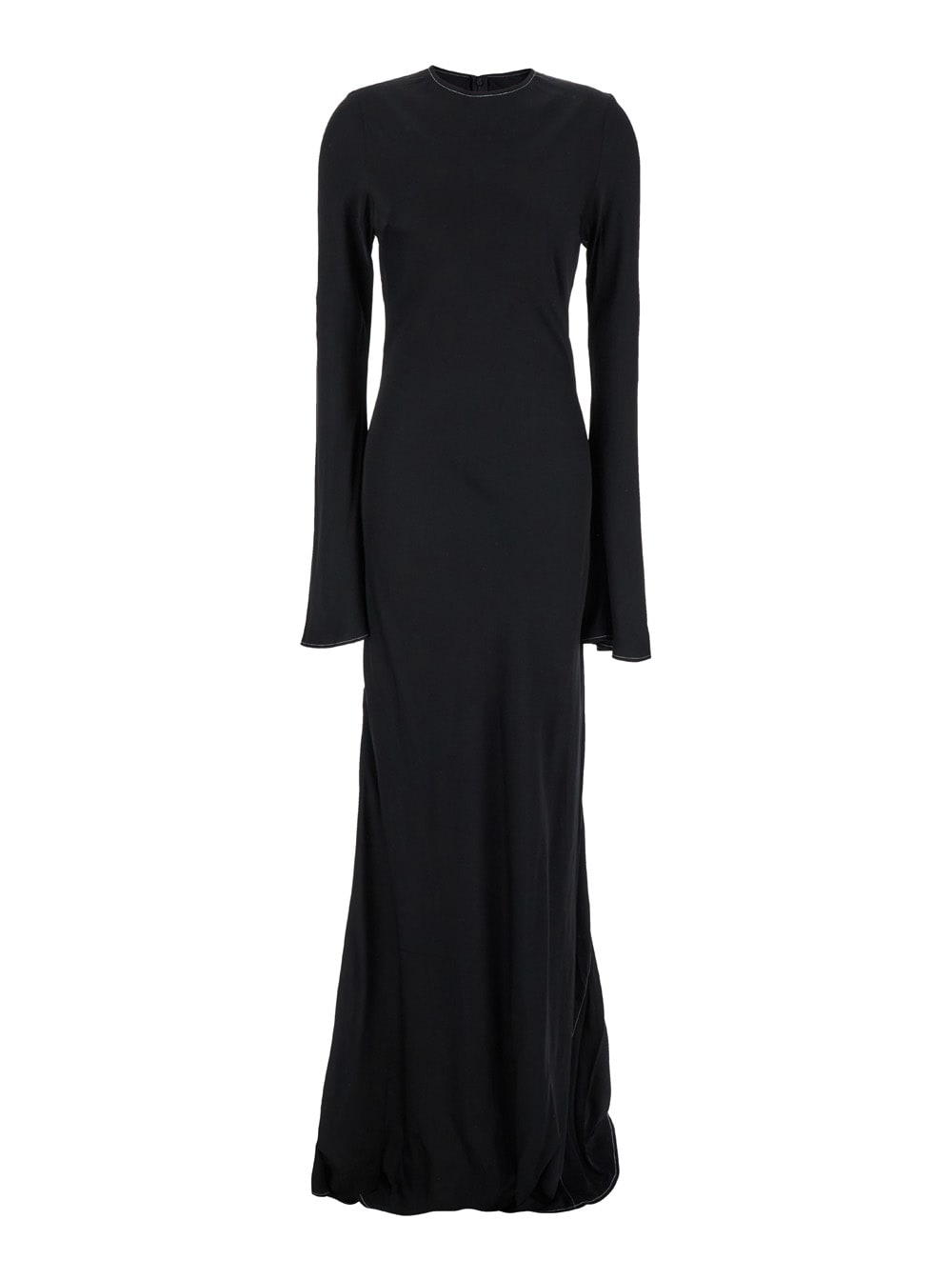 Shop Rotate Birger Christensen Satin Maxi Dress In Nero