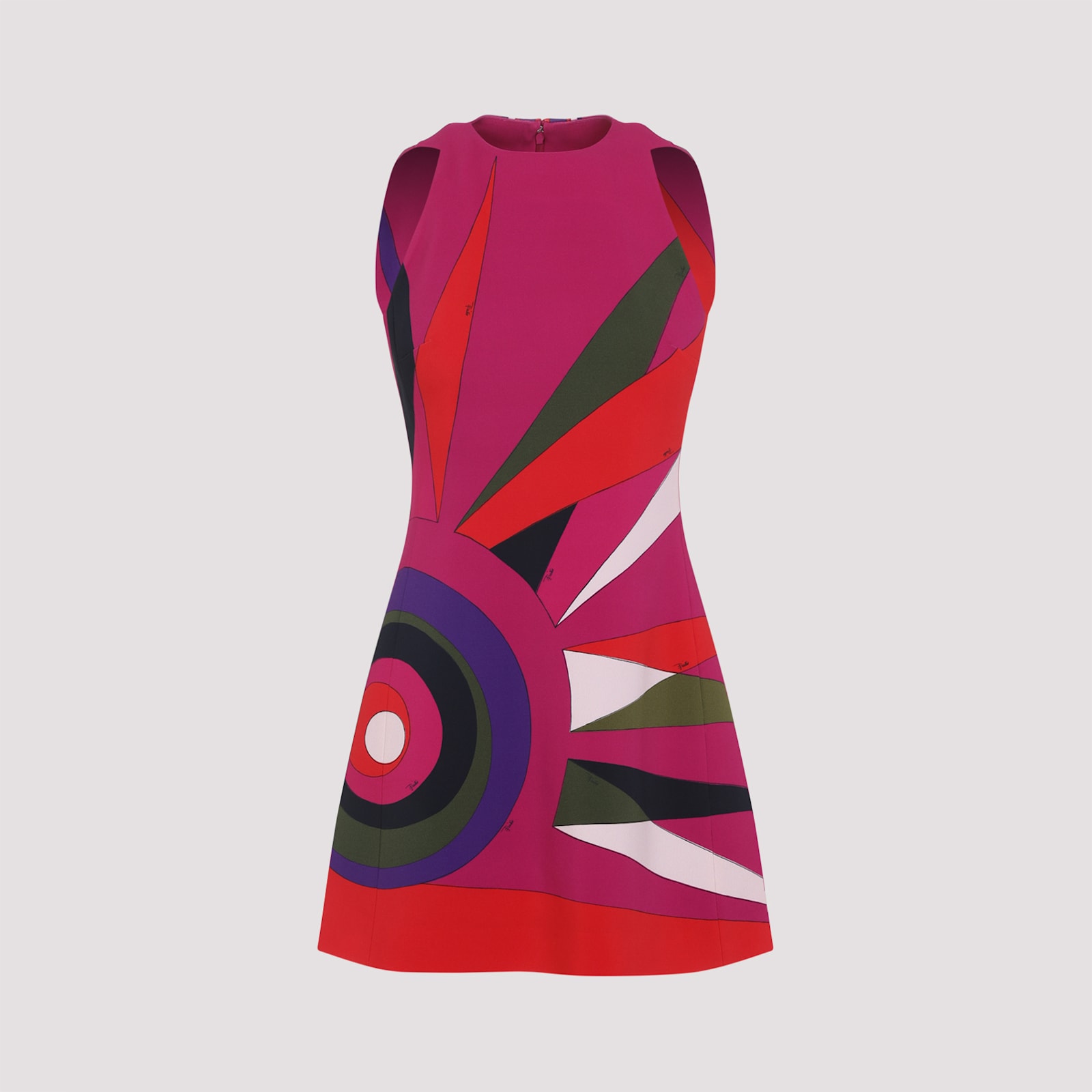 Pucci Stylish Sleeveless Dress Bold Print In Multi