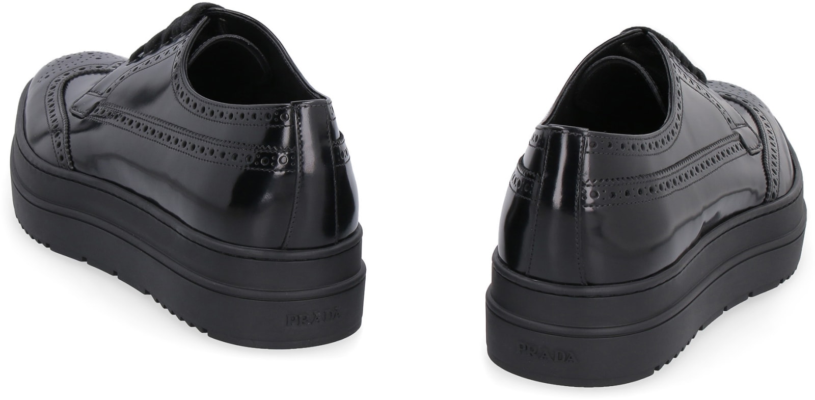 Prada Prada Leather Lace Up Derby Shoes Black 11008205 Italist