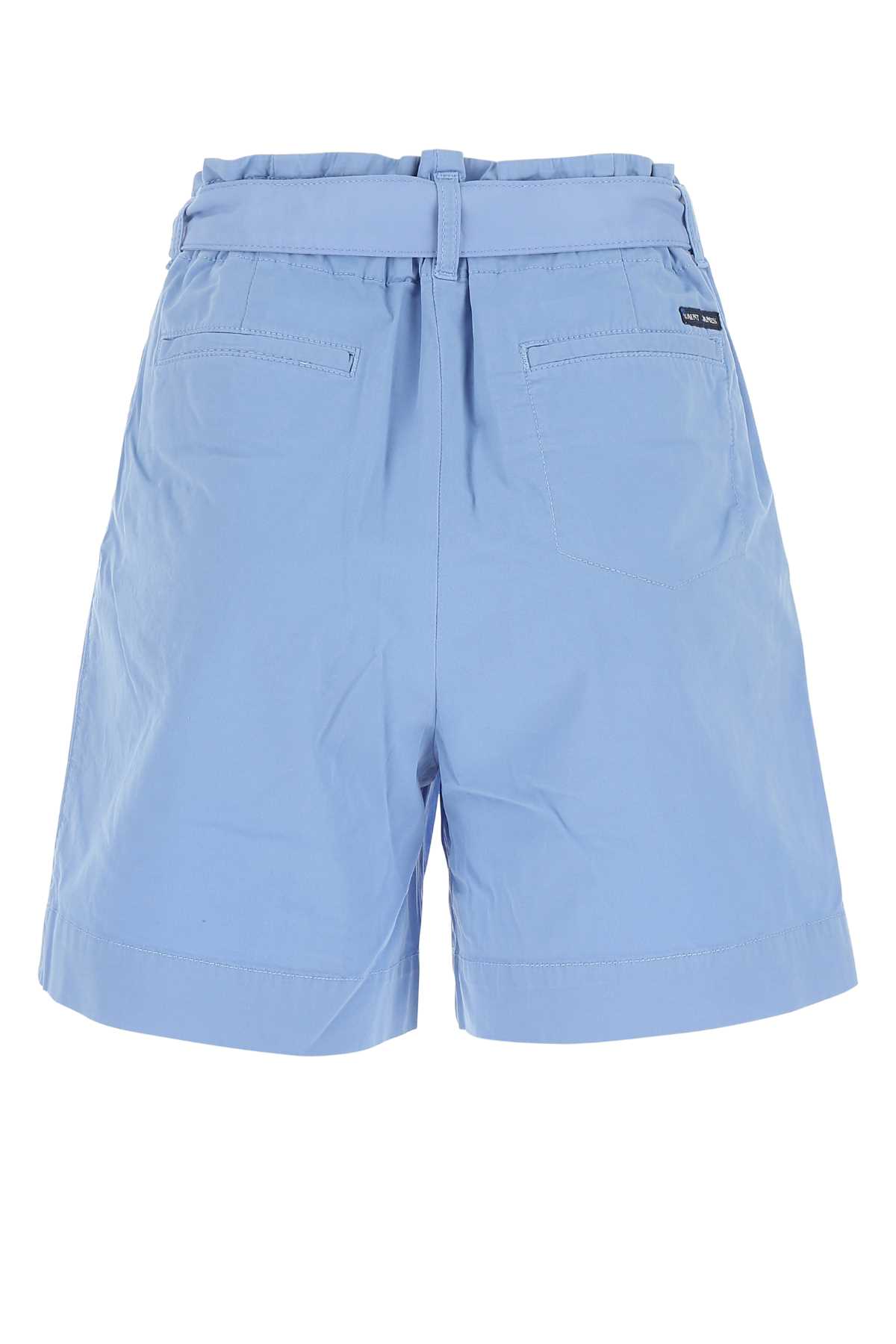 Shop Saint James Light-blue Stretch Cotton Linda Bermuda Shorts In Oxygene
