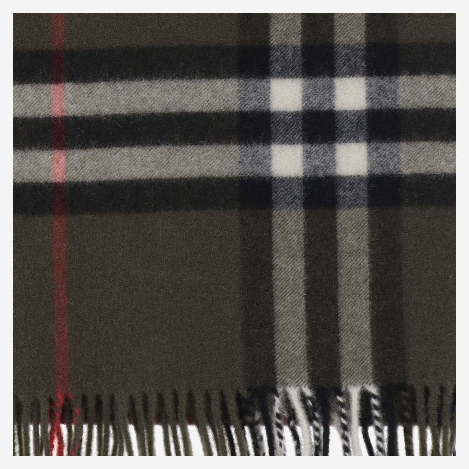 Shop Burberry Cashmere Scarf With Check Pattern In Red