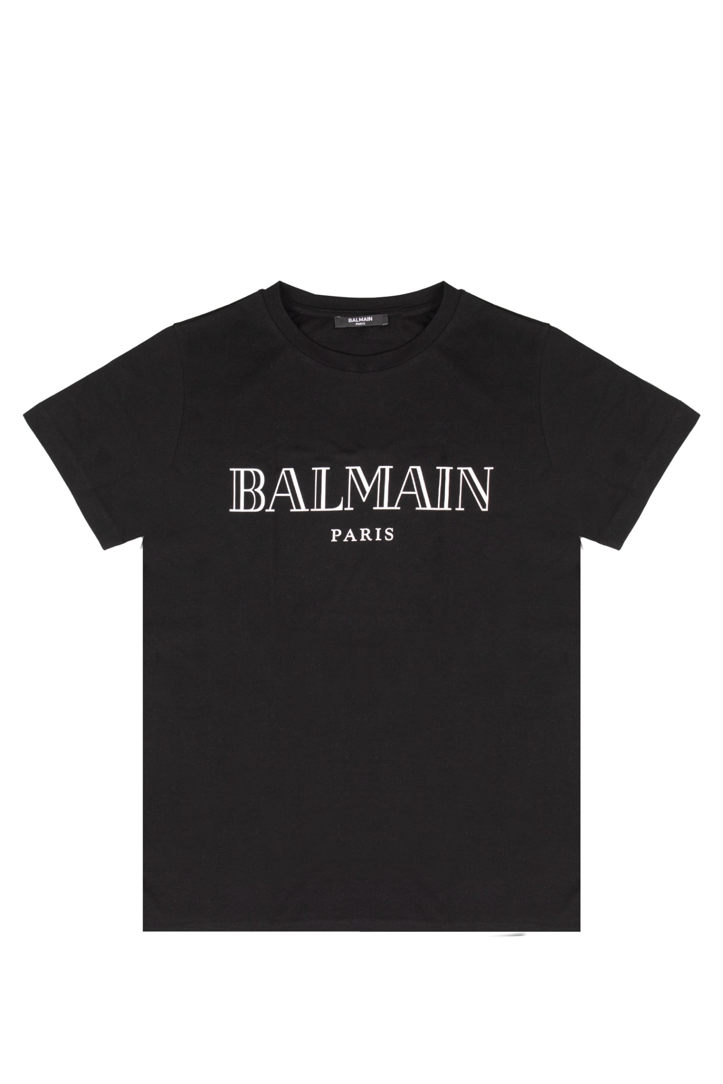 Shop Balmain Cotton T-shirt With Logo In Back