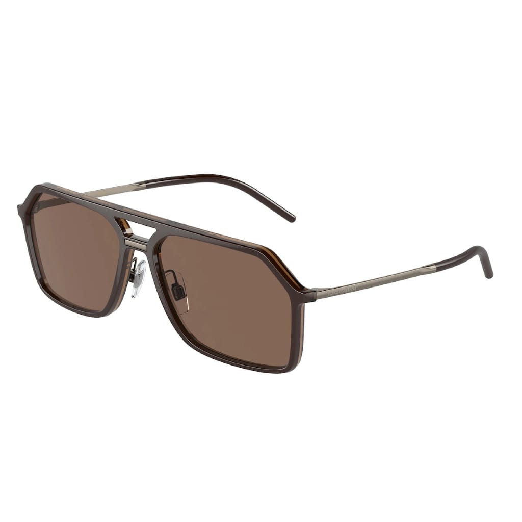 Shop Dolce &amp; Gabbana Eyewear Dg6196 3159/73 Sunglasses In Marrone