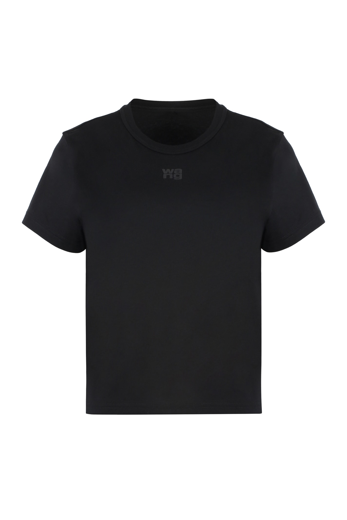 Shop Alexander Wang Cotton Crew-neck T-shirt In Black