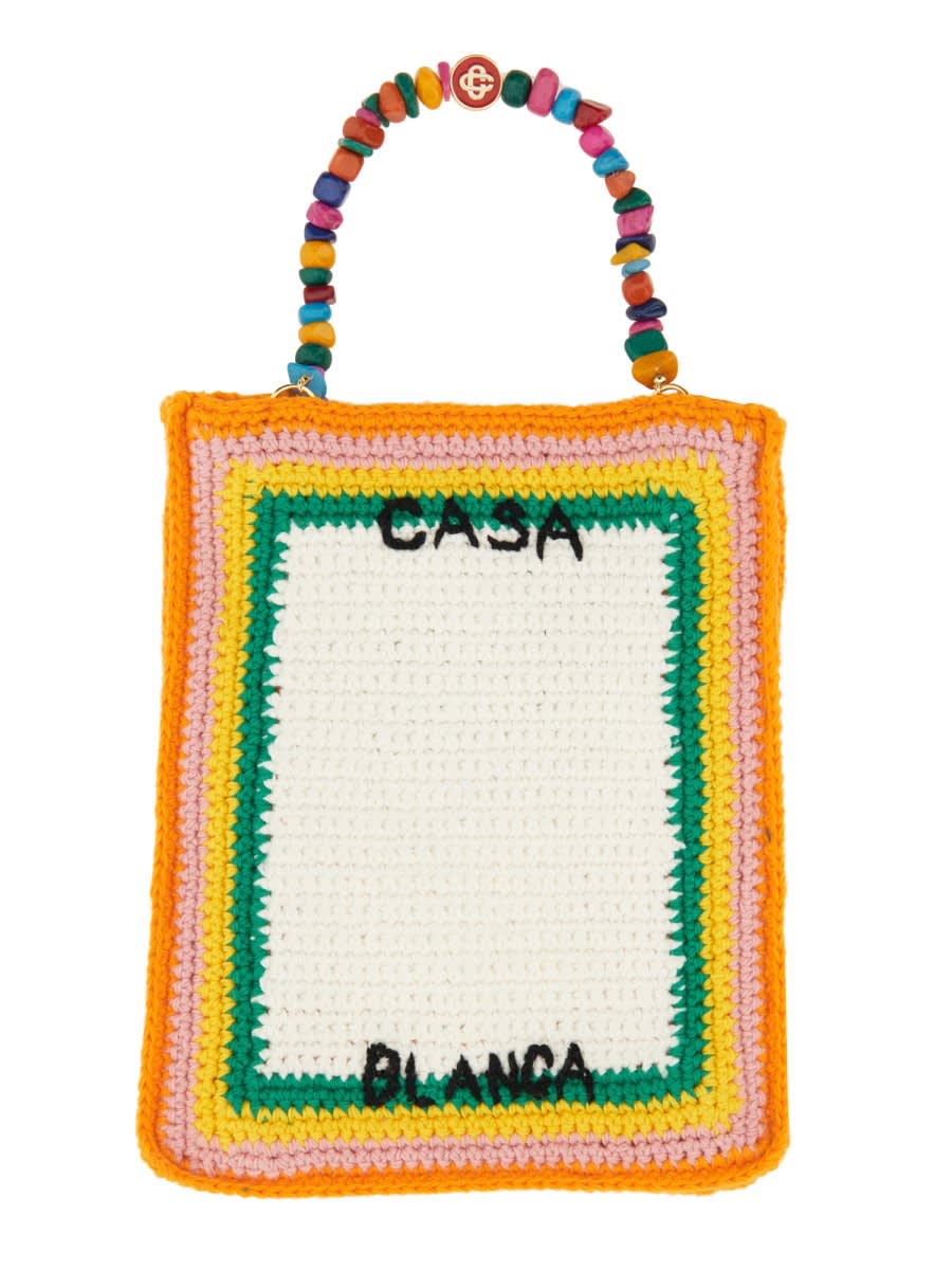 Shop Casablanca Crochet Bag In Multicolour