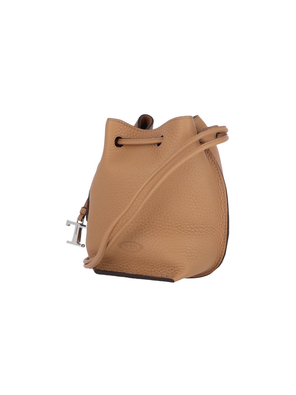 Tod's Shoulder Bag With Adjustable Strap And Metal Feet In Brown