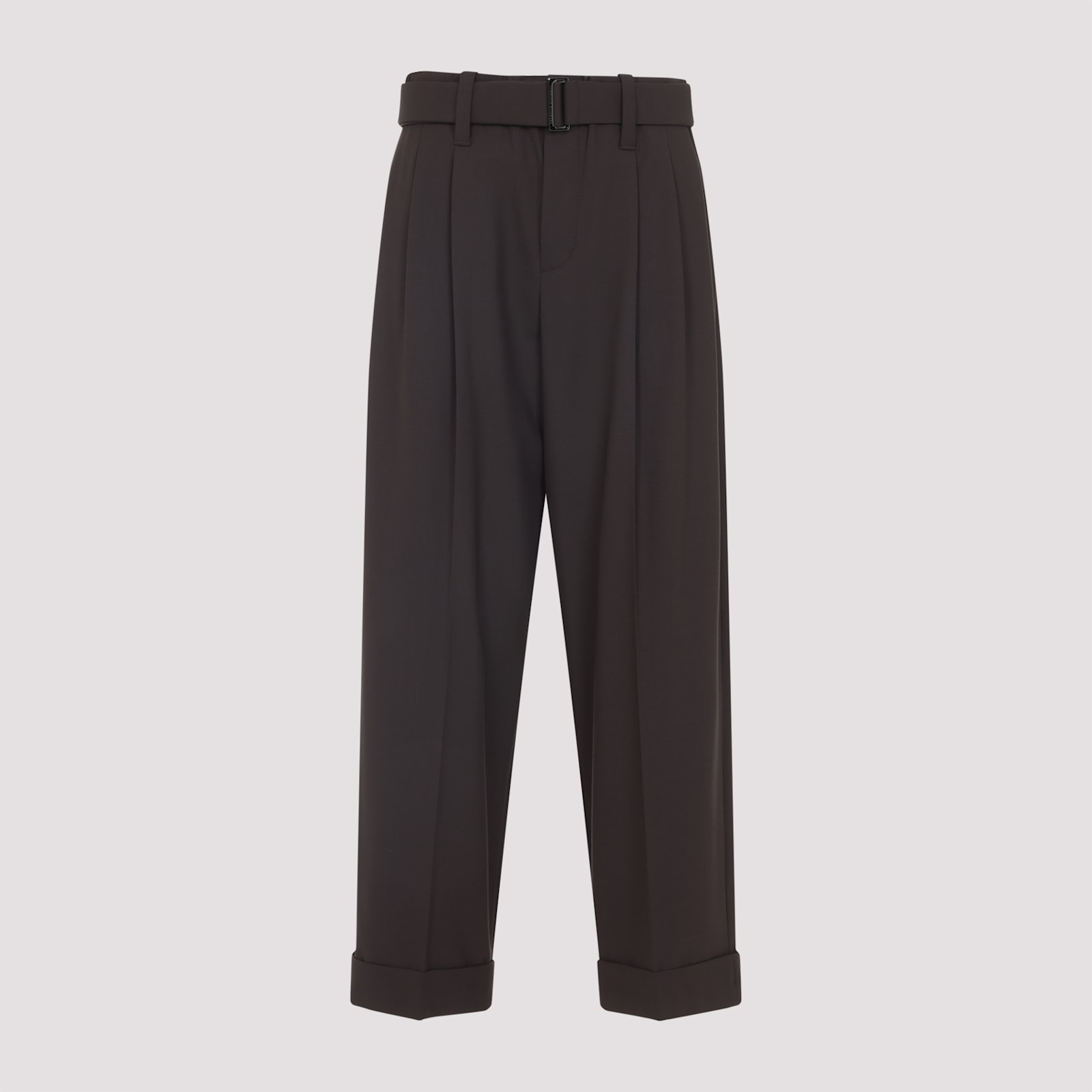 Brunello Cucinelli Belted Cropped Pants In Black