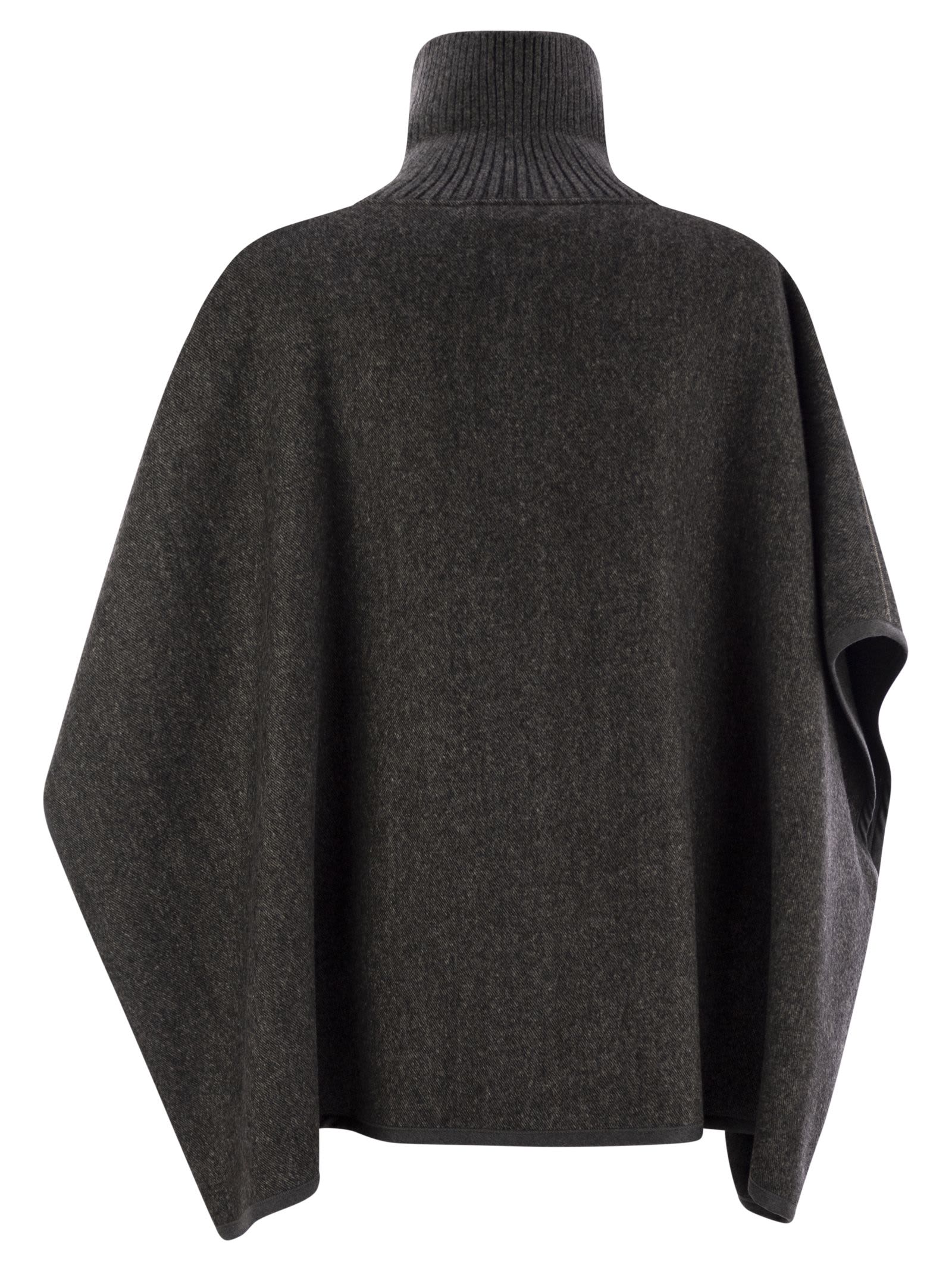 FABIANA FILIPPI WOOL TURTLENECK CAPE 