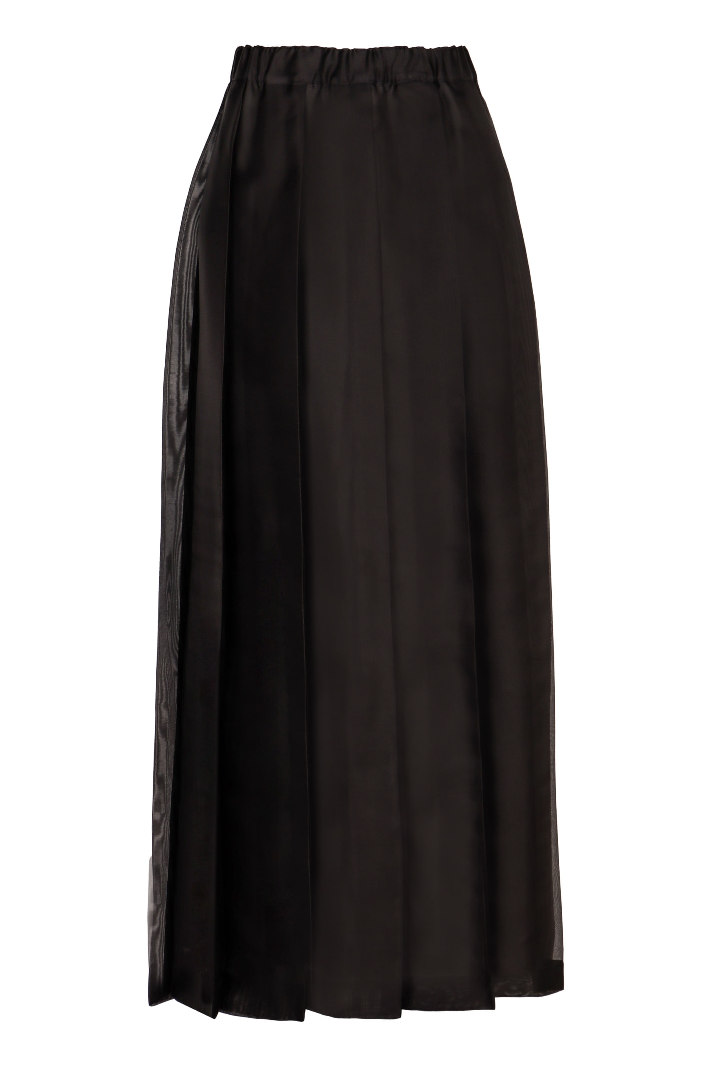Fabiana Filippi Silk Midi Skirt In Black