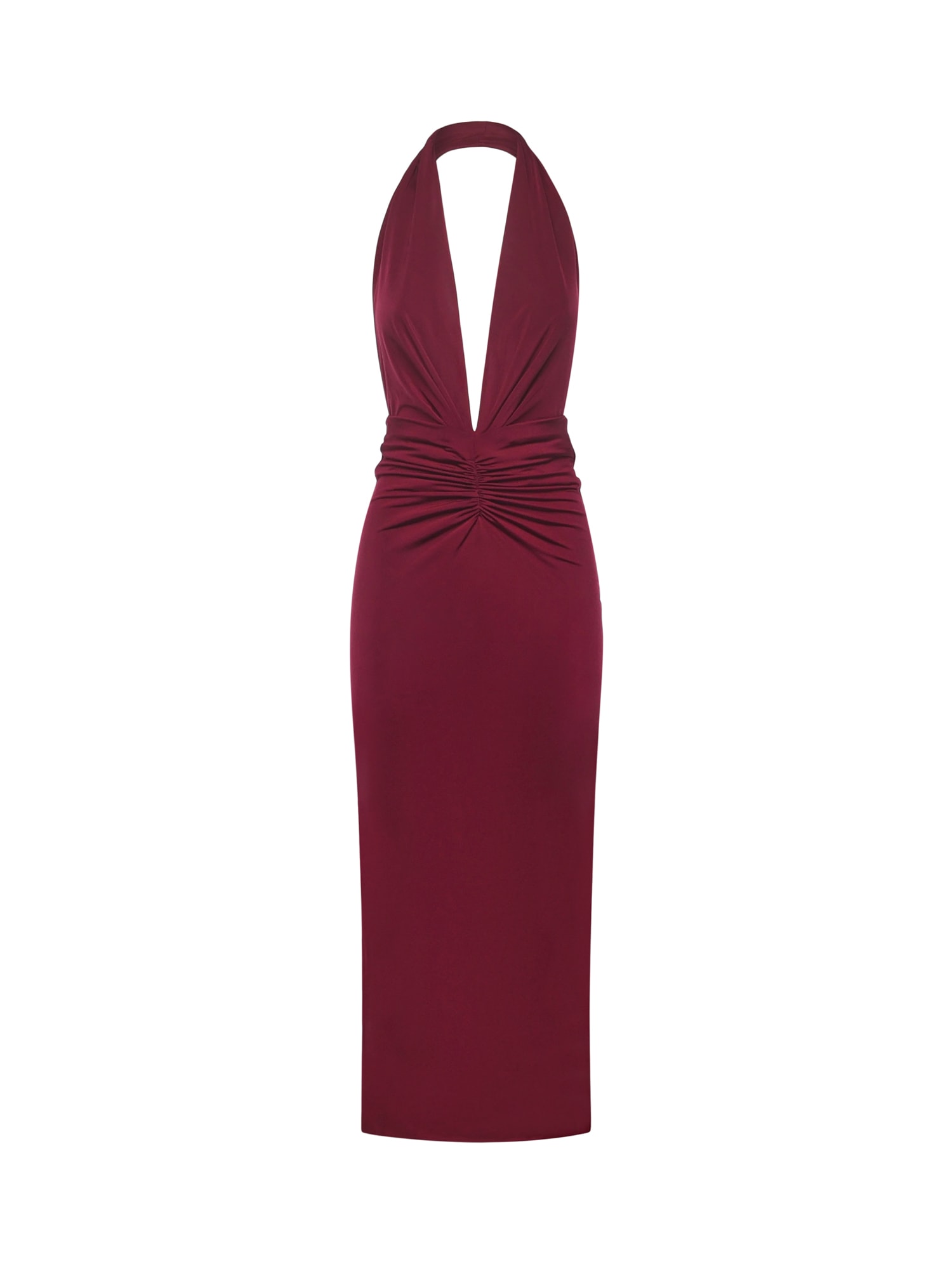 The Andamane Zendaya Midi Dress In Burgundy