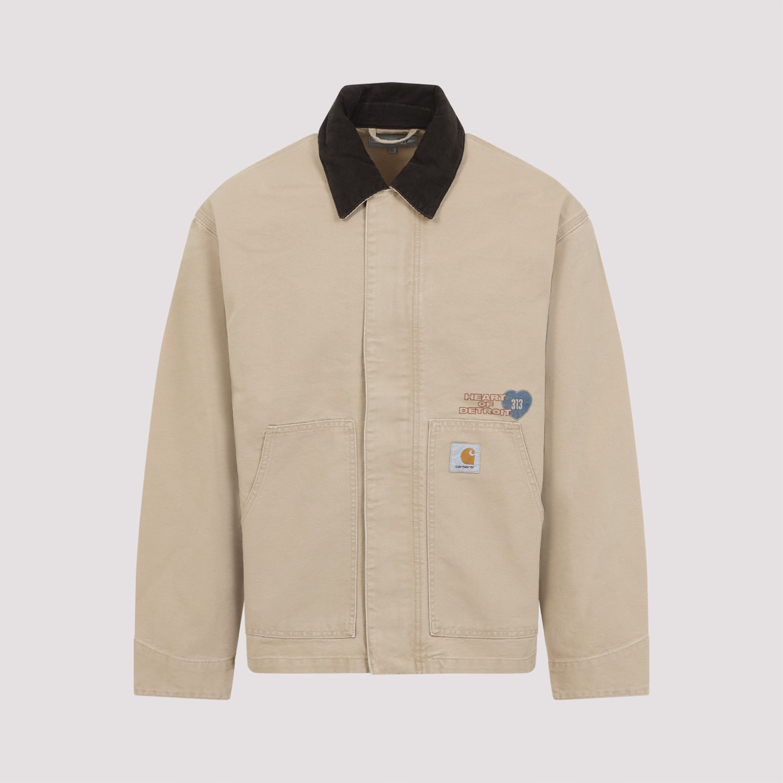 Carhartt Wip Dayton Trucker Dusty Brown Jacket In White