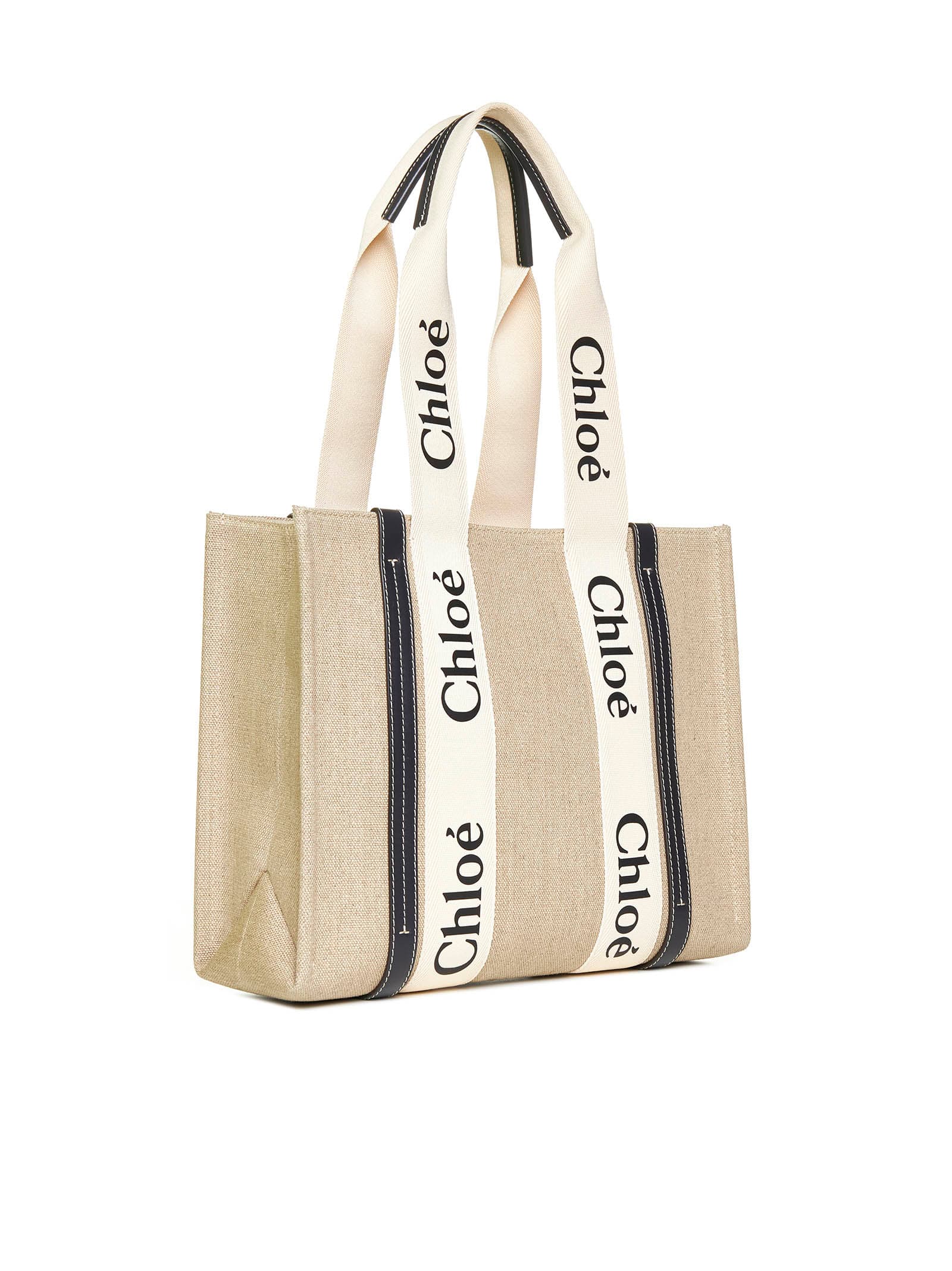 Shop Chloé Tote In White-blue 1