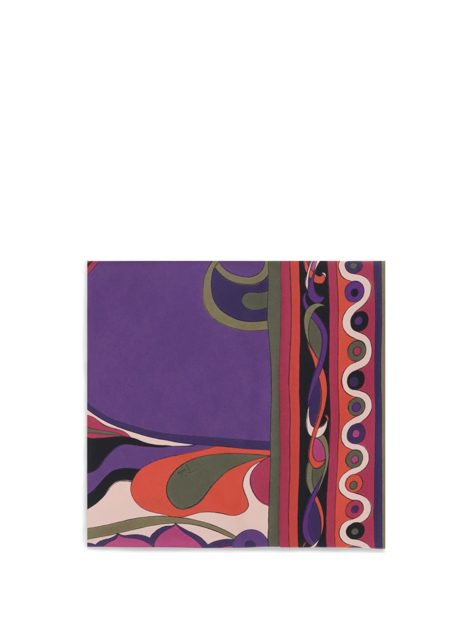 Pucci Orchidee Print Silk Twill Triangle Scarf In Purple