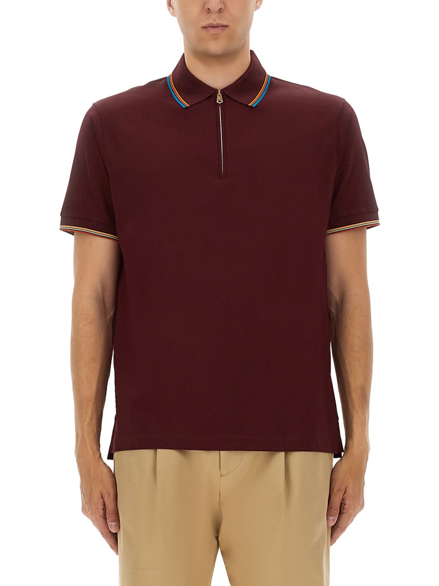 Paul Smith Cotton Polo Shirt With Zipper
