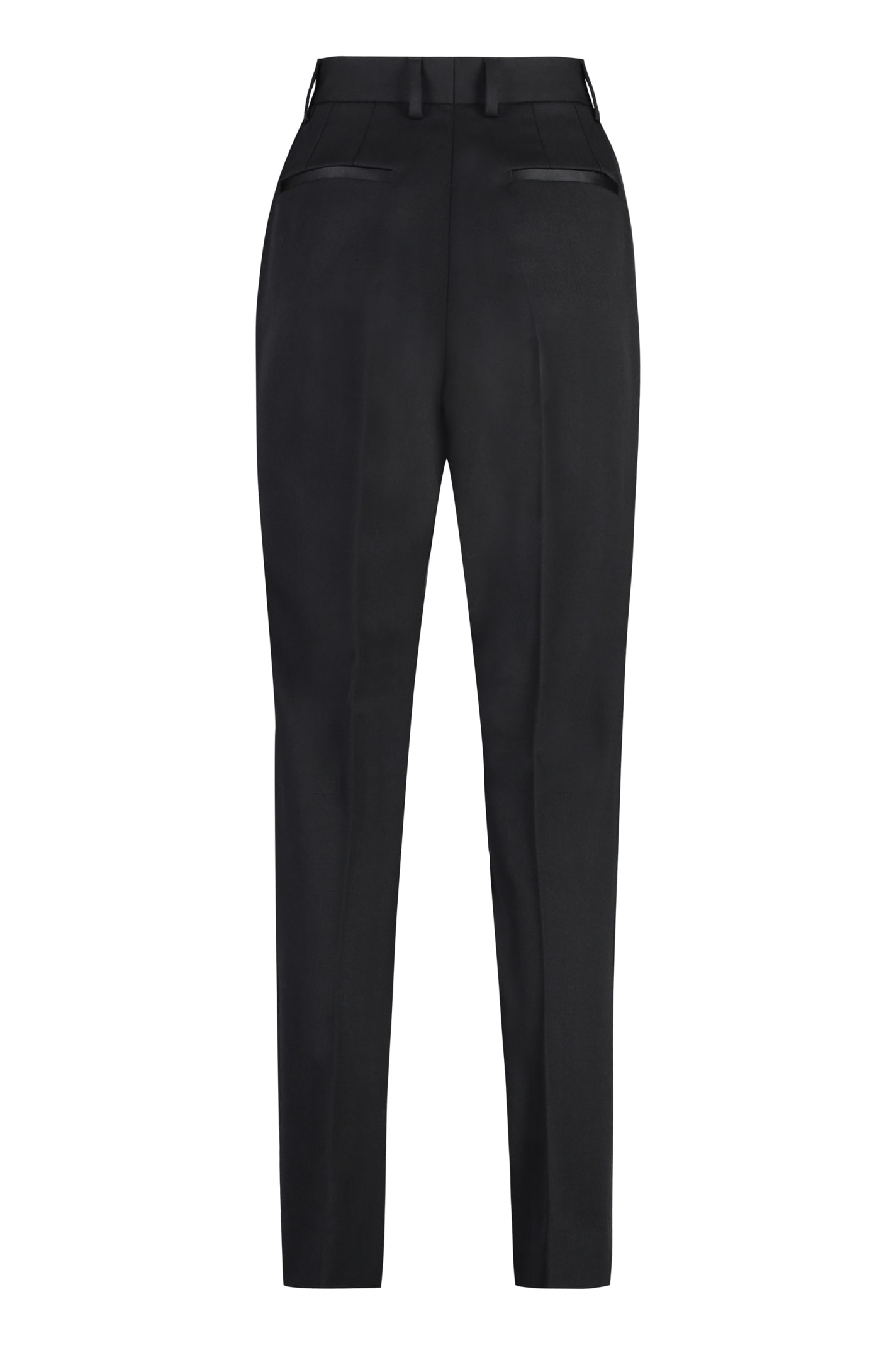 Shop Dolce & Gabbana Wool Gabardine Trousers In Nero