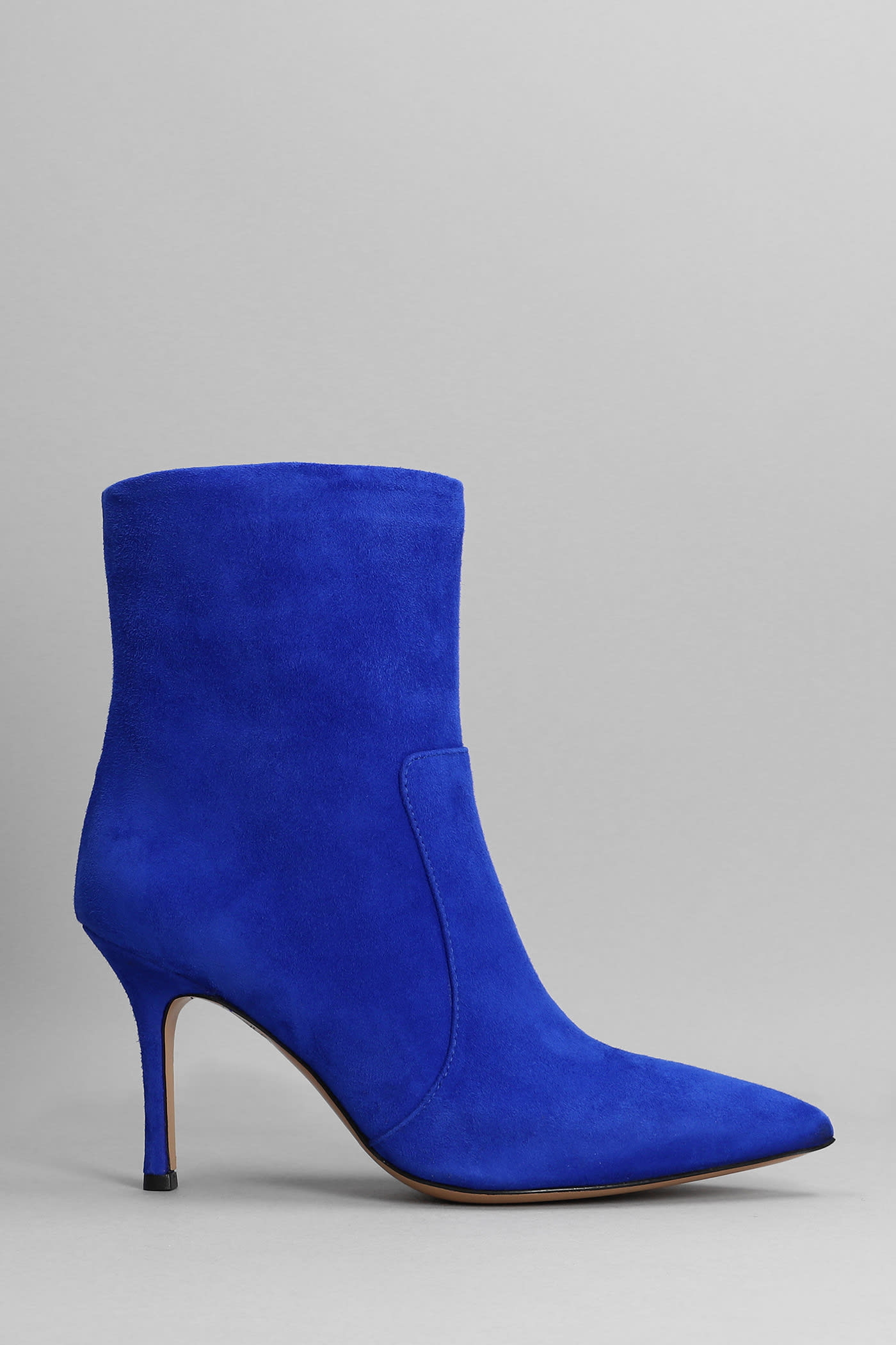 The Seller High Heels Ankle Boots In Blue Suede