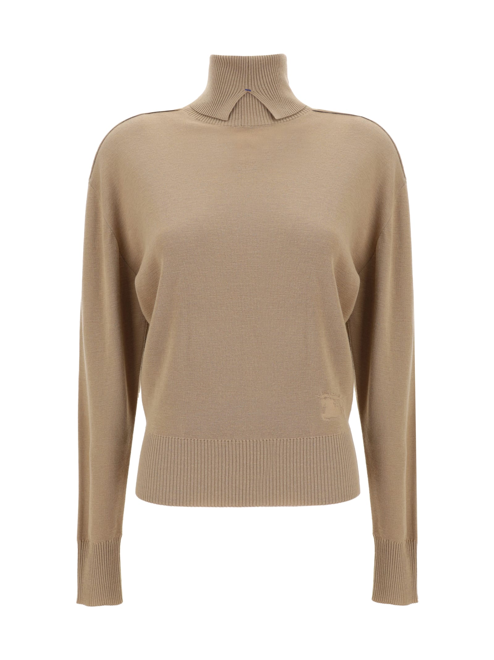 Shop Burberry Turtleneck Sweater In Flax