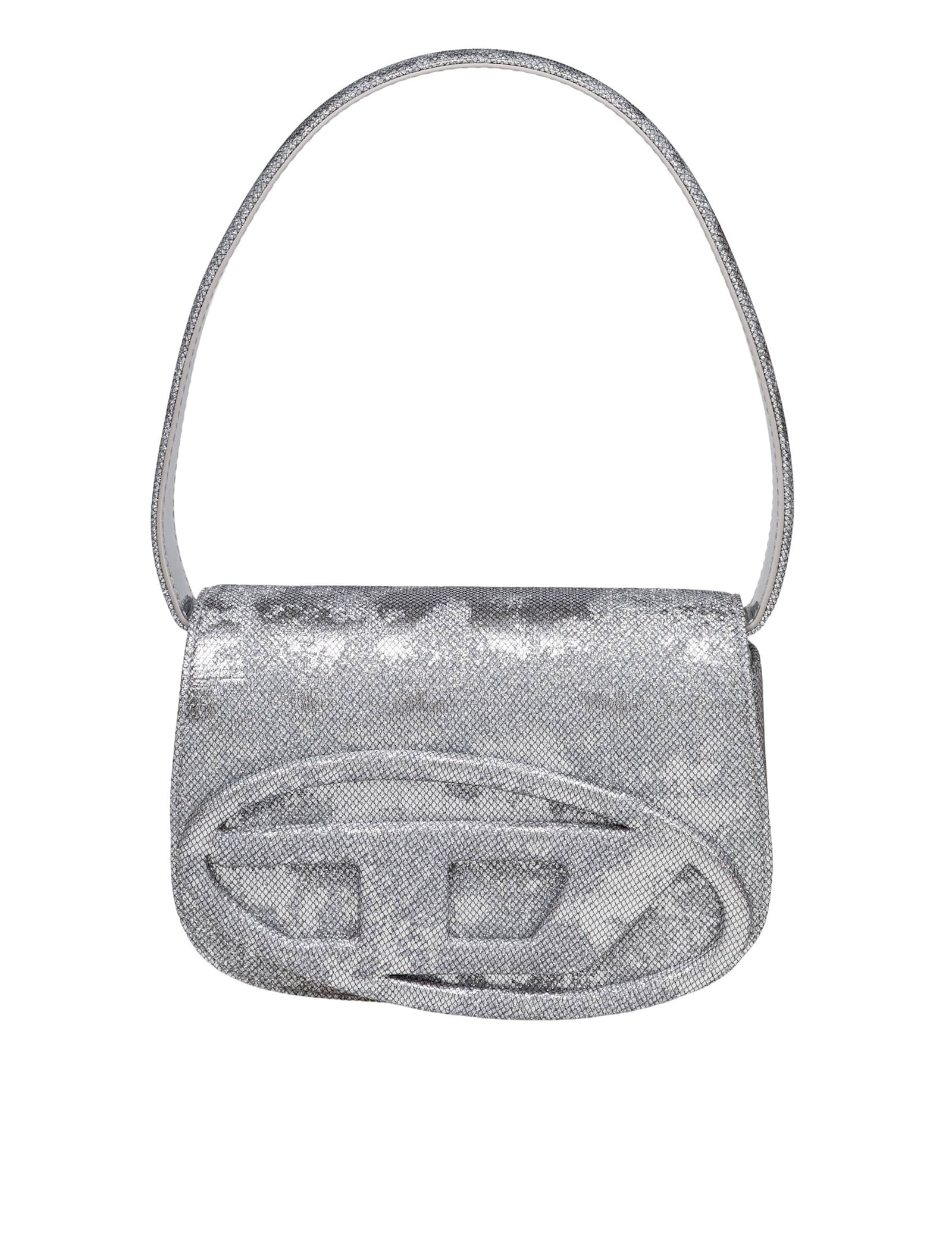 Diesel Glitter Print Shoulder Bag In Gray