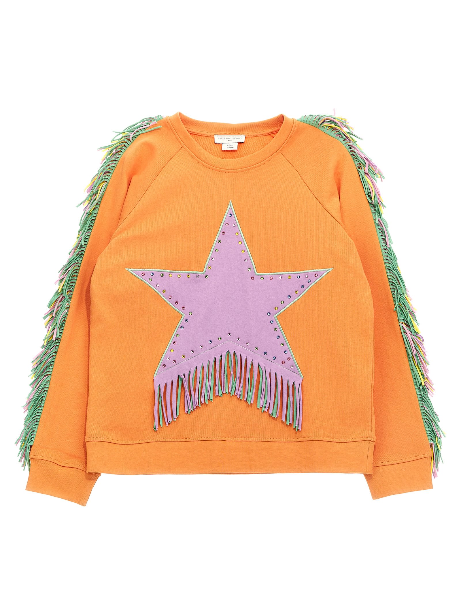 Shop Stella Mccartney Fringed Star Sweatshirt