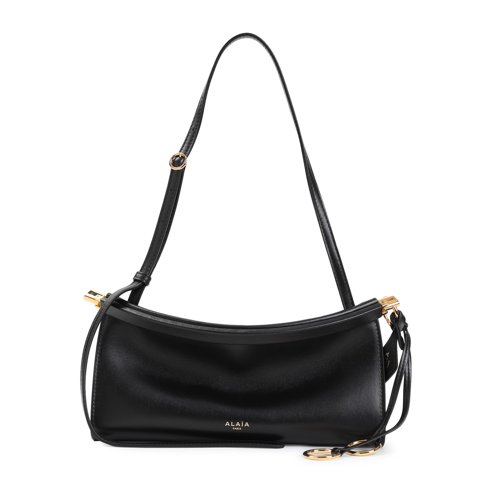 Alaïa Le Click Small Shoulder Bag In Glossy Leather In Black