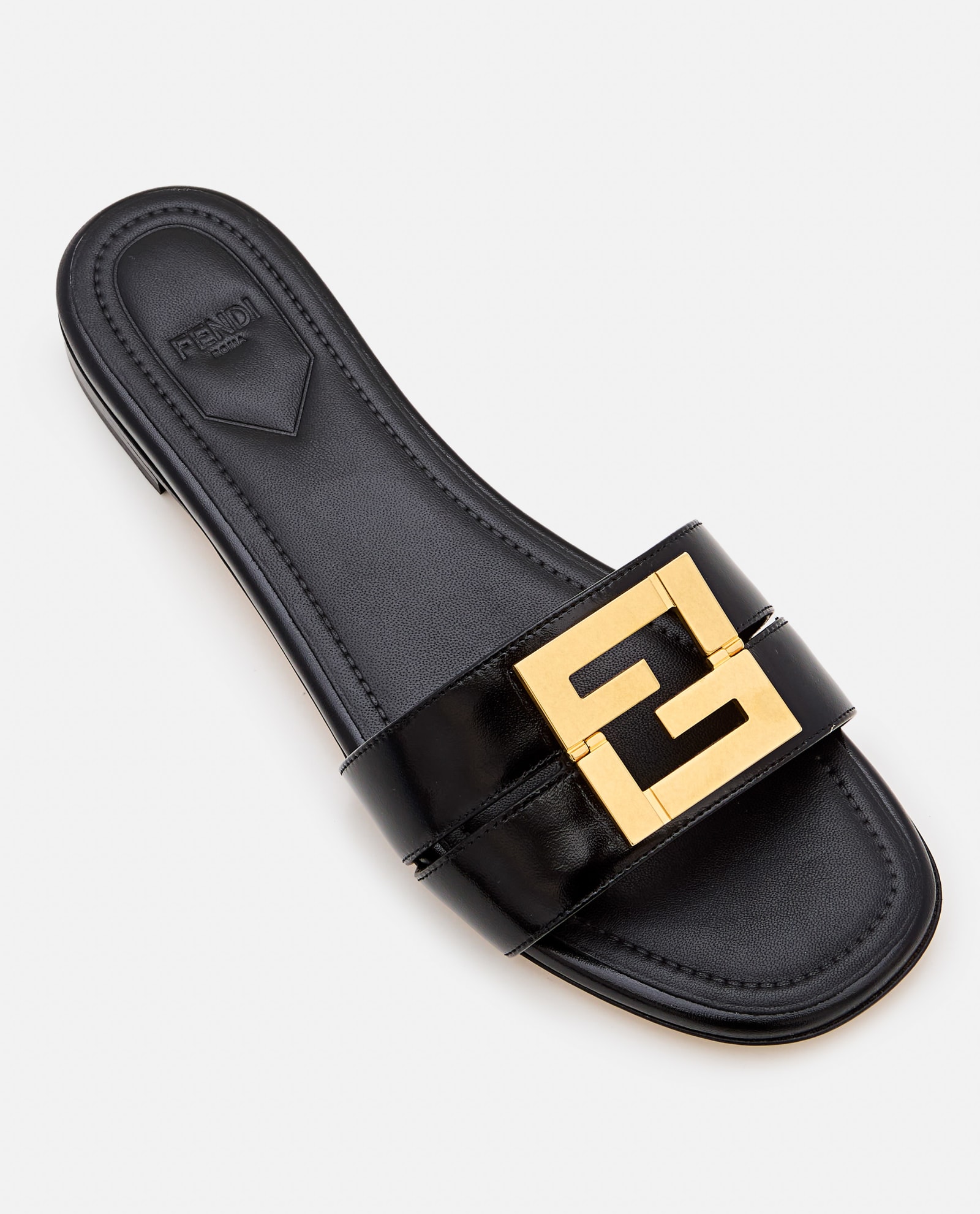 Shop Fendi Leather Flat Sandals