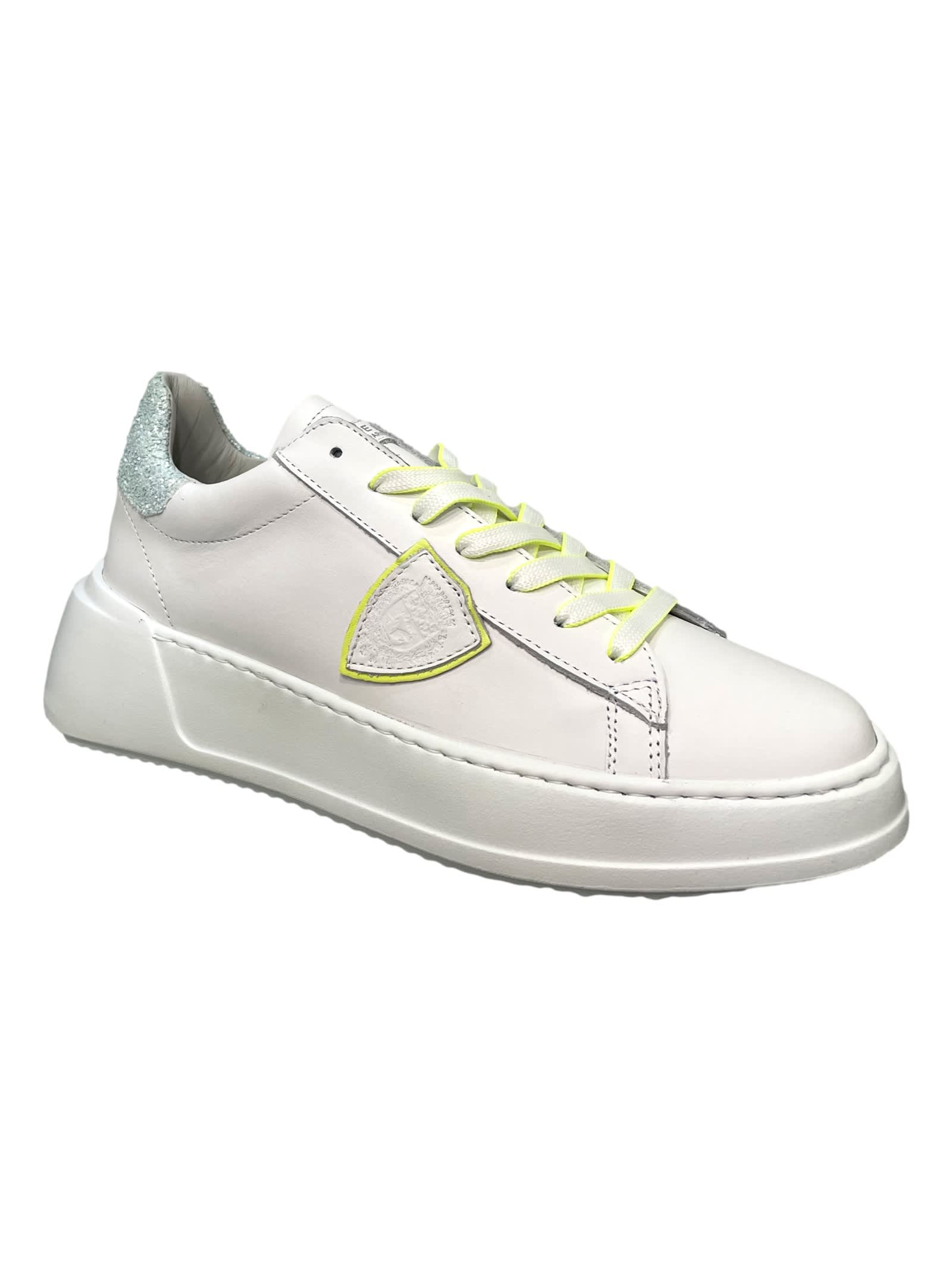 Shop Philippe Model Tres Temple Sneakers In White
