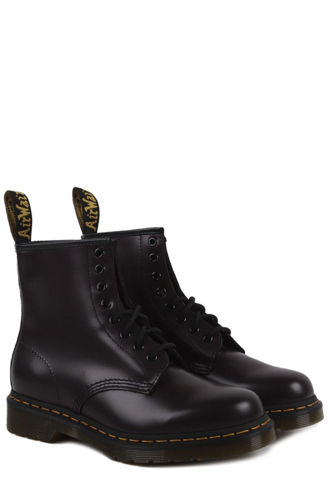 Shop Dr. Martens' 1460 Round Toe Lace-up Boots In Burgundy