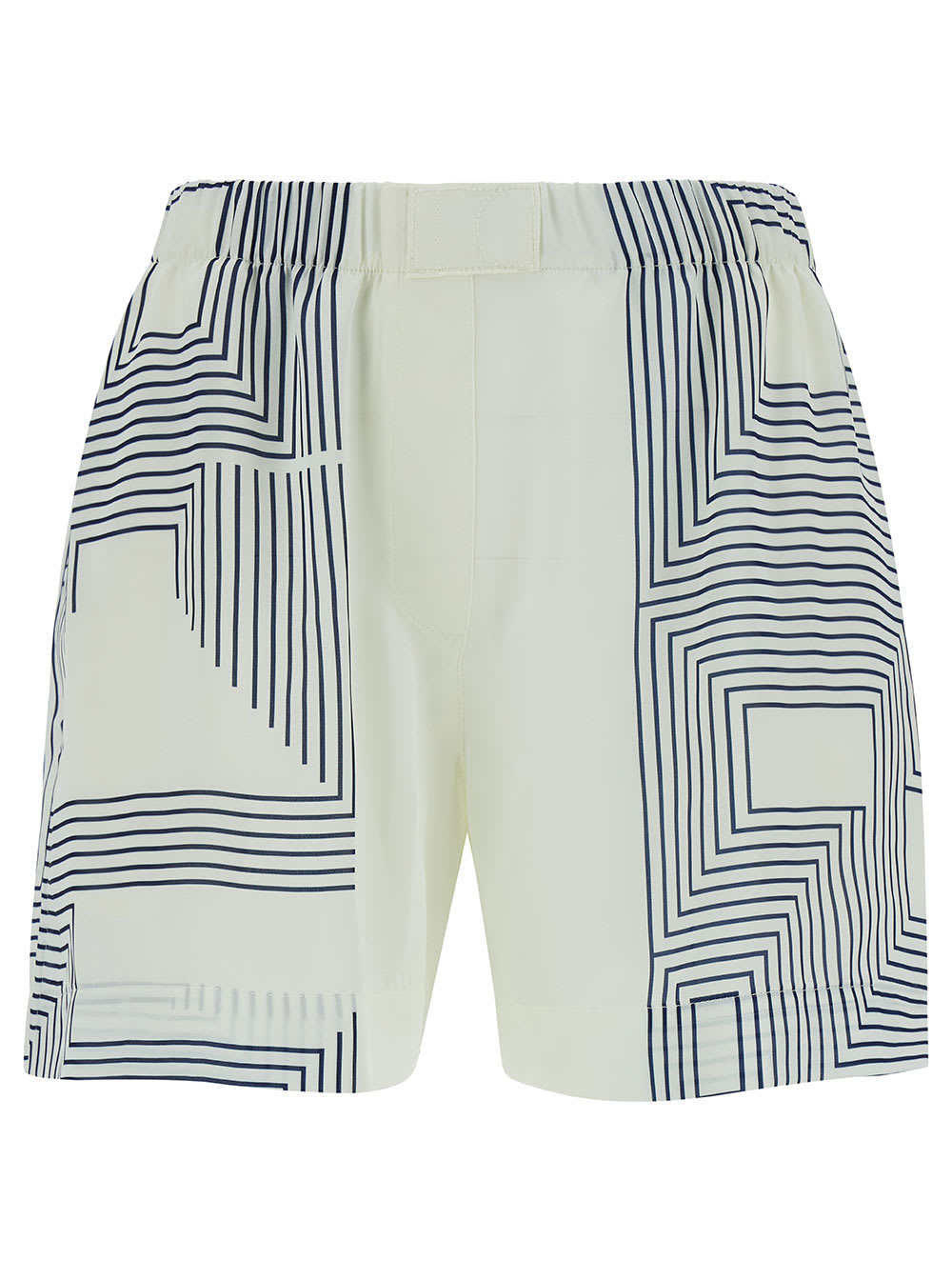 LOW CLASSIC WHITE SHORTS WITH GRAPHIC PRINT IN TECH FABRIC WOMAN