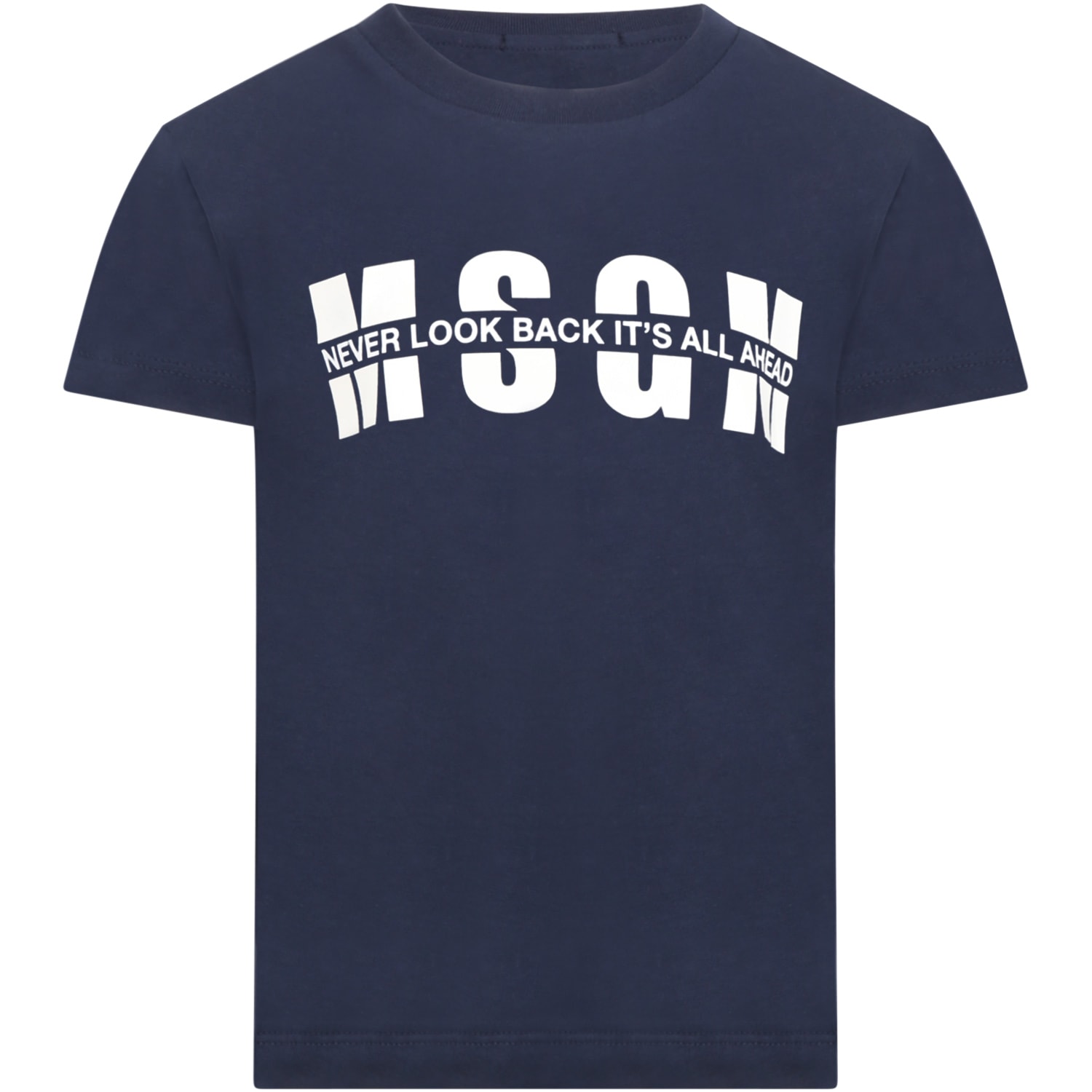 MSGM Blue T-shirt For Girl With Logo