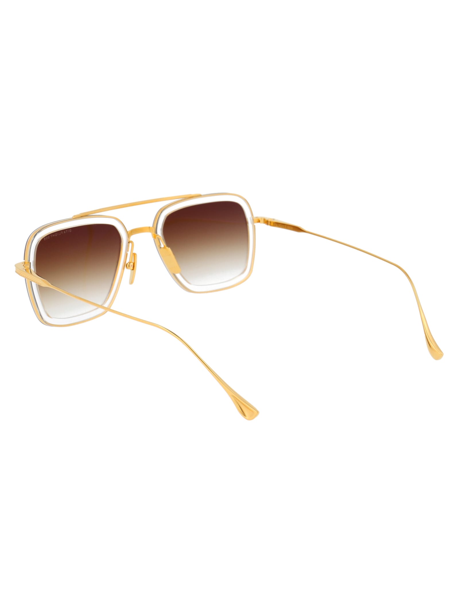 Shop Dita Flight.006 Sunglasses In Clear Crystal - Yellow Gold Gradient