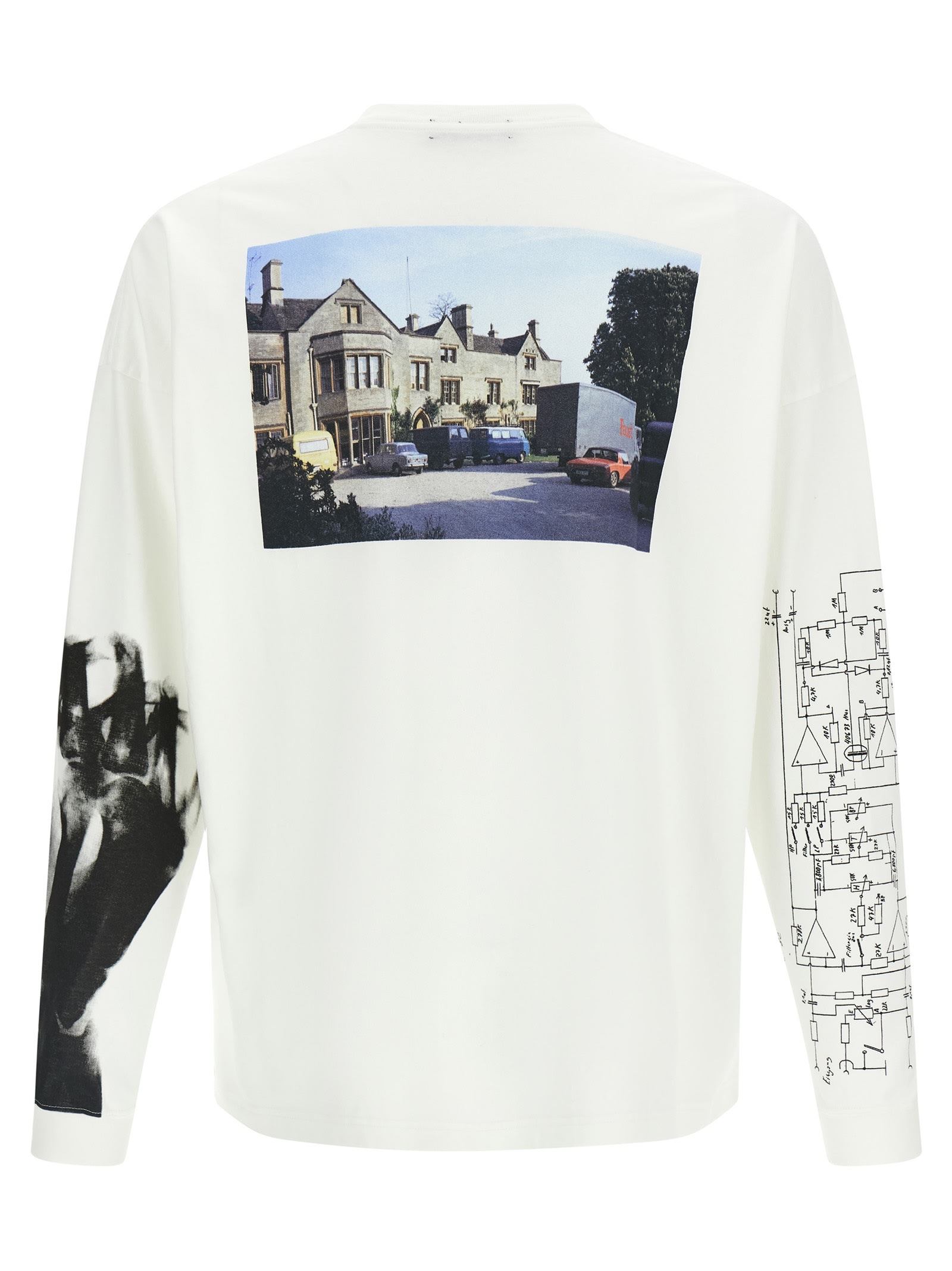 Undercover Graphic Long Sleeve Crew Neck T-shirt In White