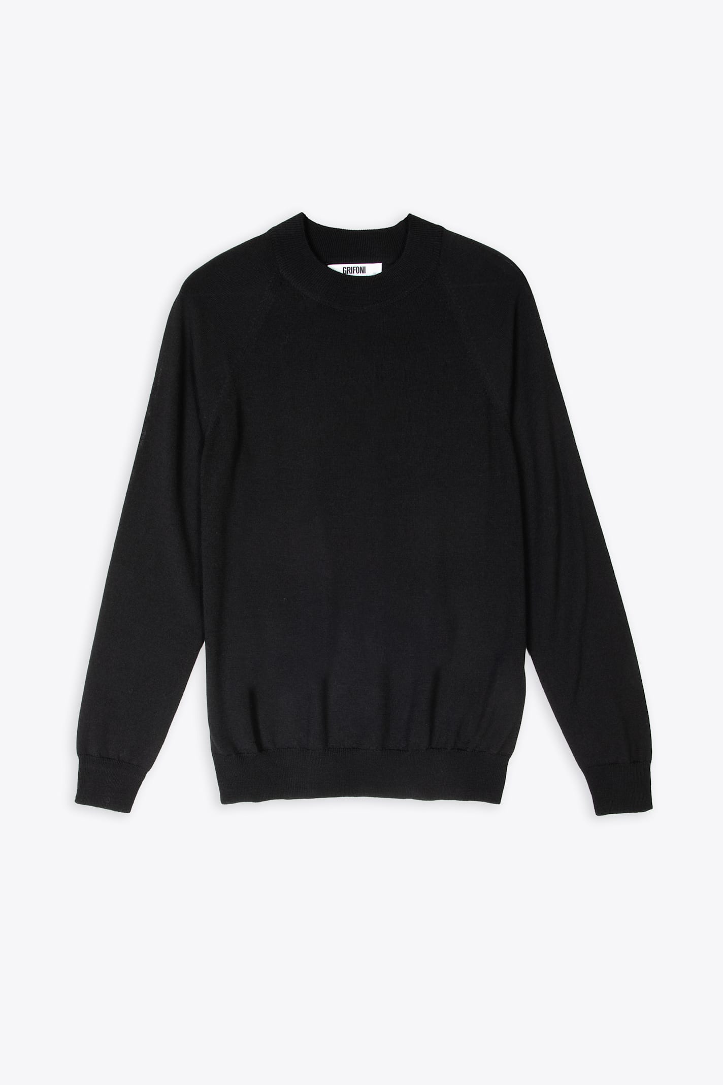 Maglia Raglan Collo Lupetto Black wool raglan sleeves sweater