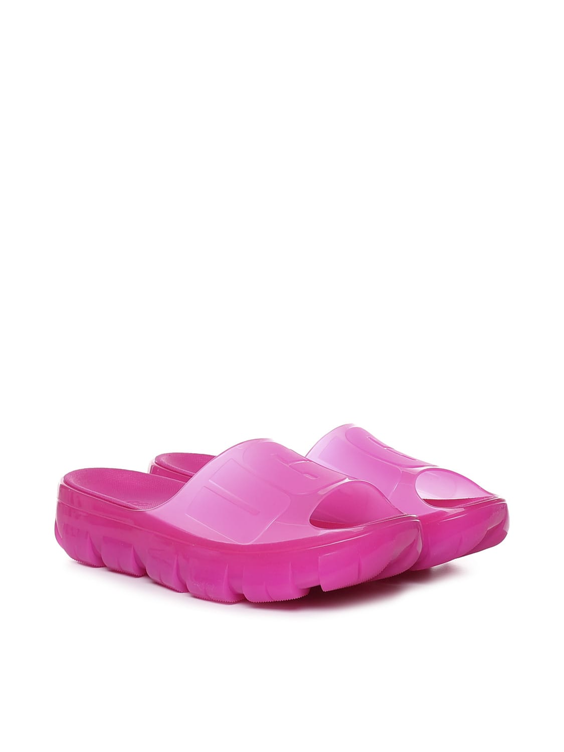 Shop Ugg Slide Sandals In Fuxia