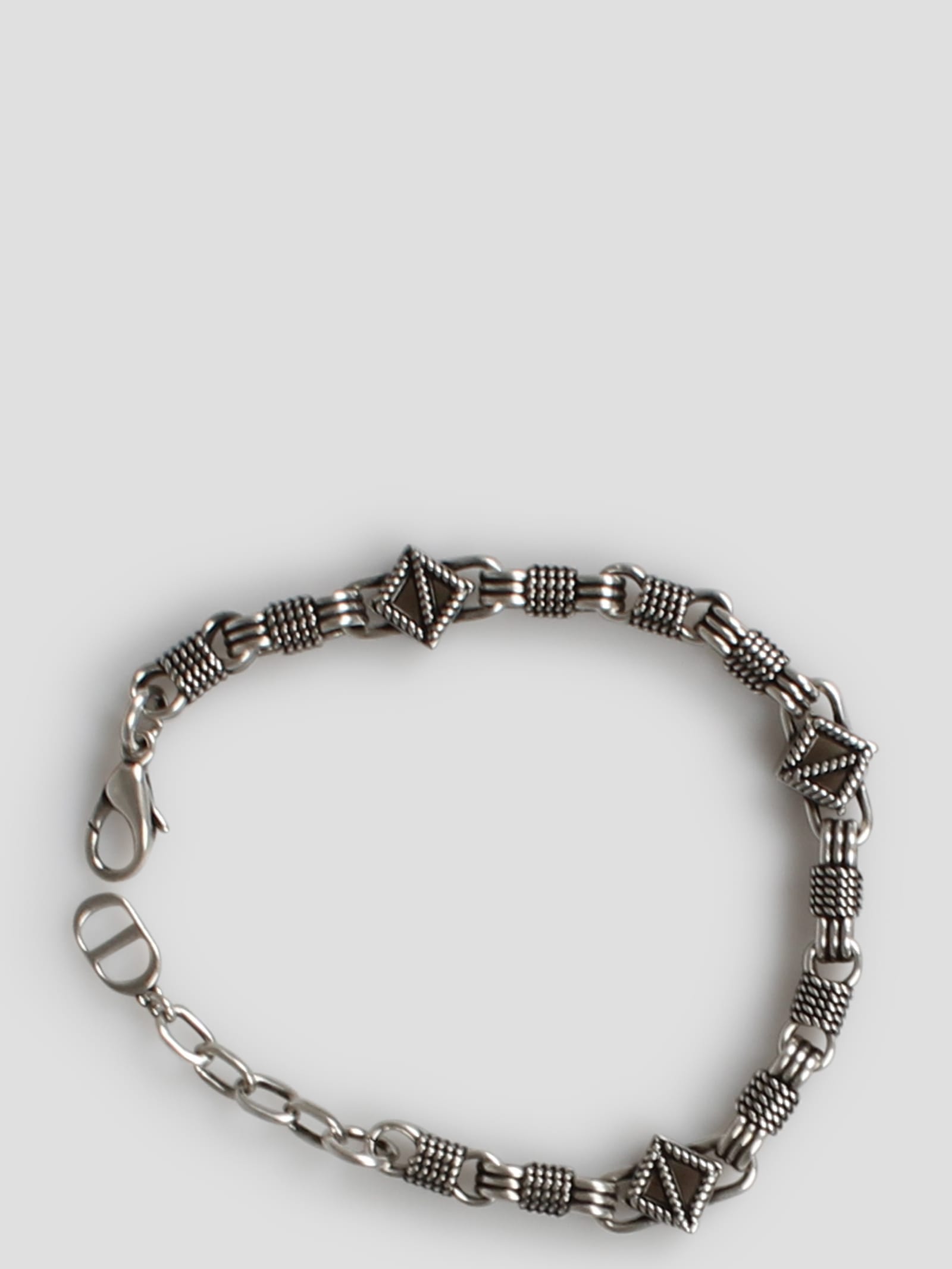 Shop Dior Cd Diamond Buffalo Bracelet In Metallic