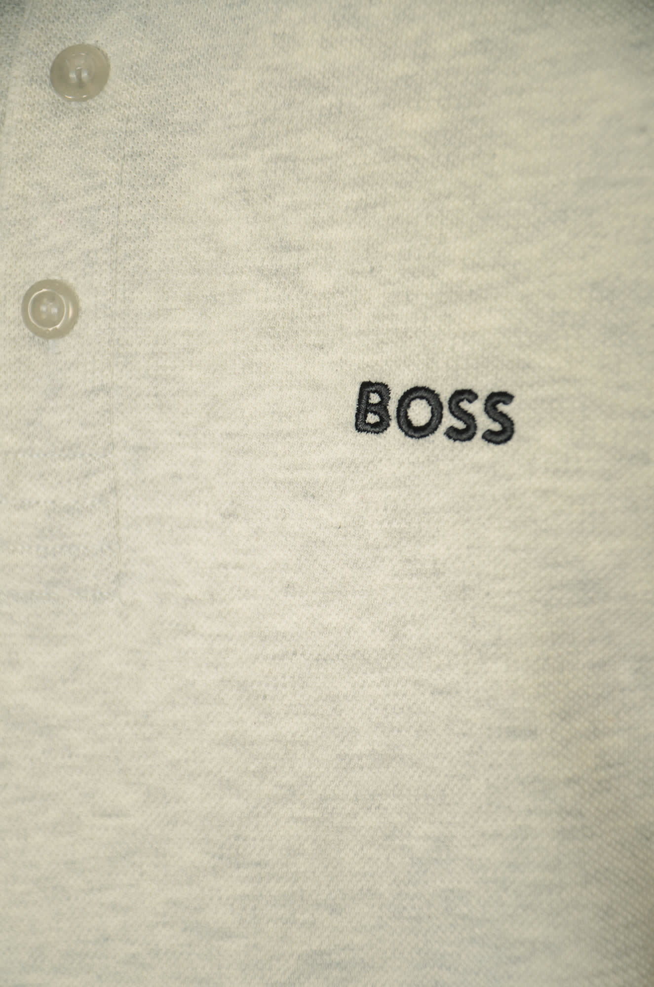 Shop Hugo Boss Logo Polo Shirt In Light Pastel Grey
