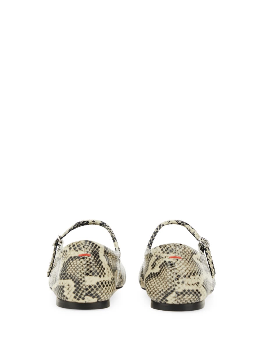 Aeyde Uma Snake Printed Leather Flats In Multicolour