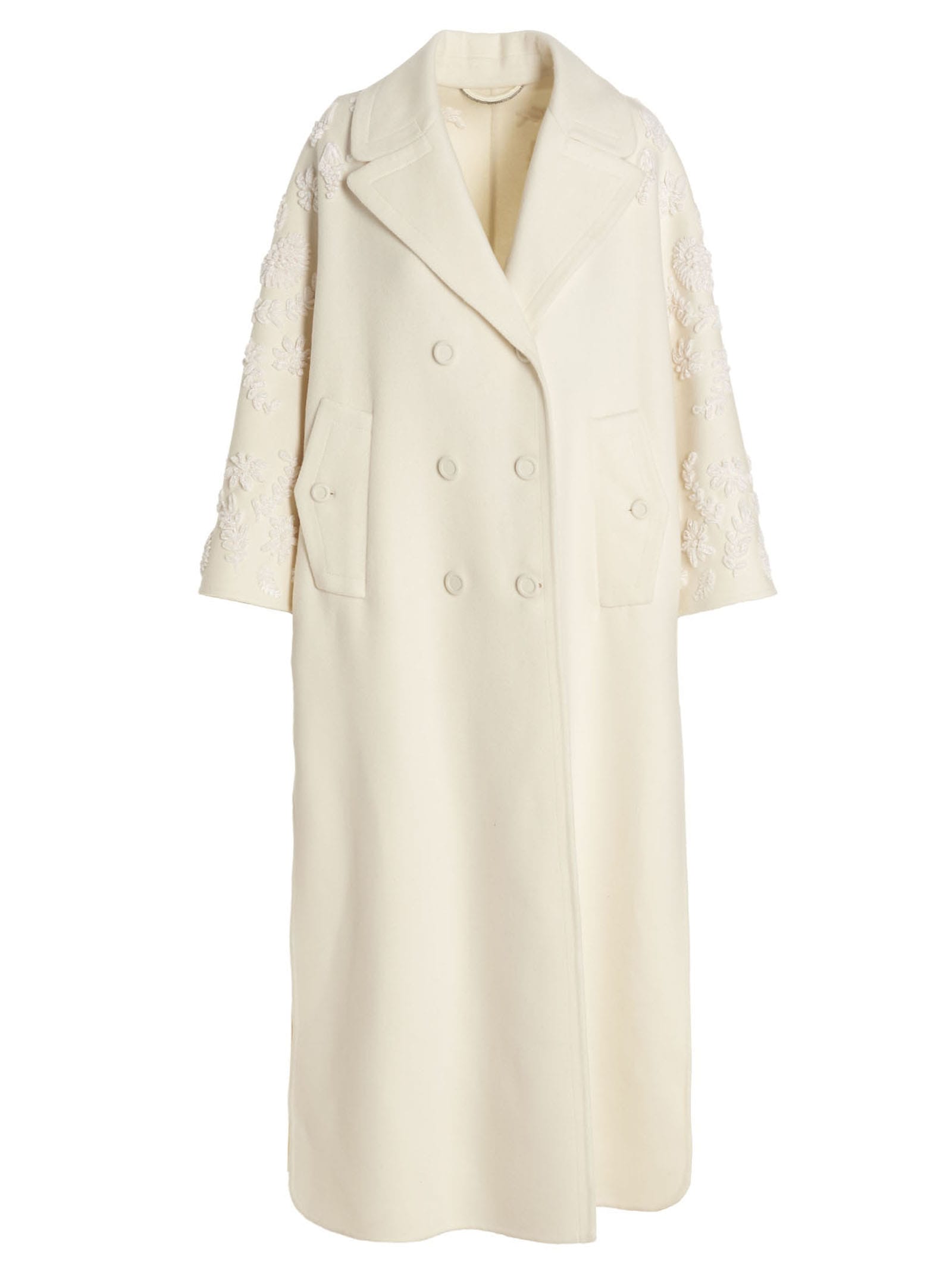 Ermanno Scervino Double Breast Embroidery Flower Coat